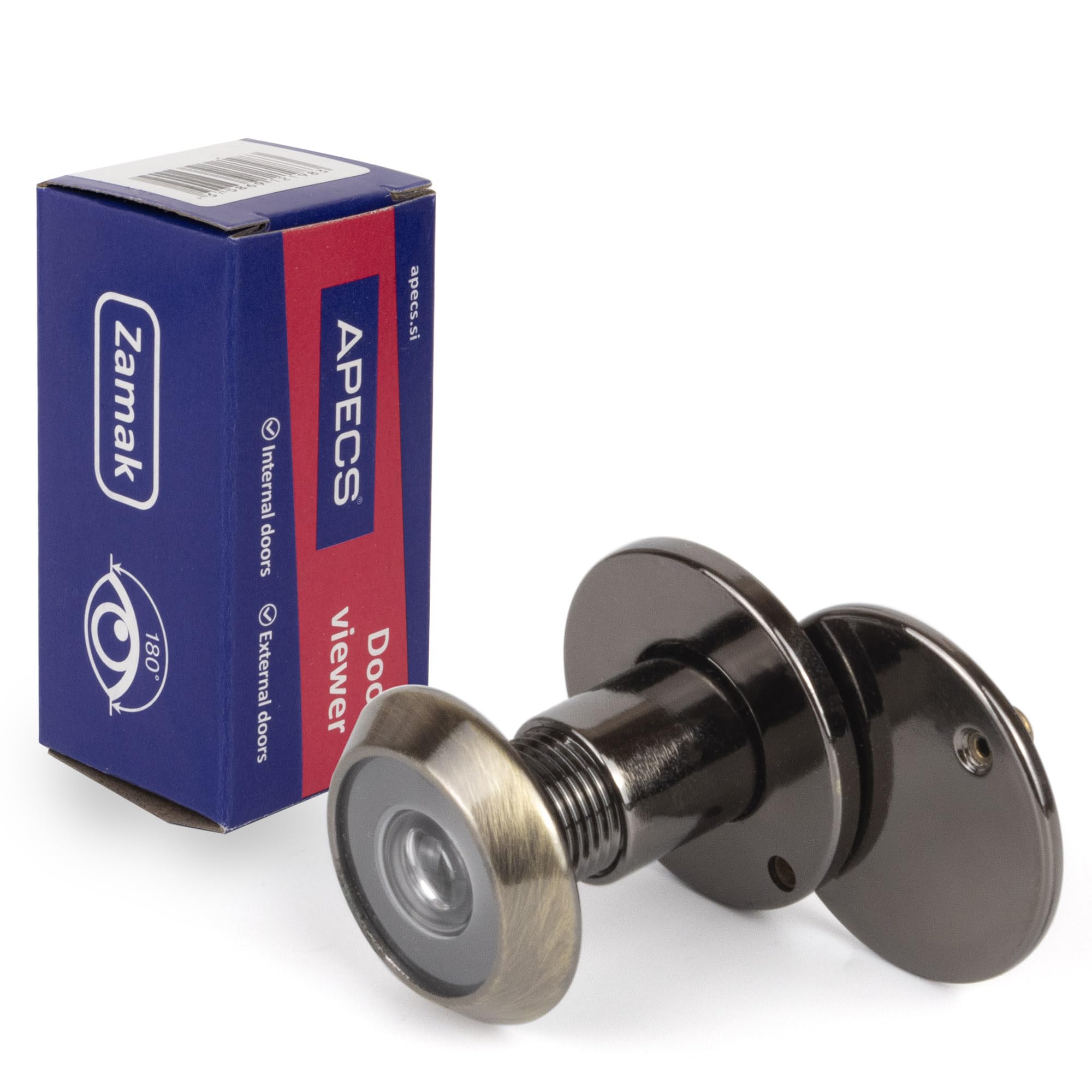 APECS Türspion mit Sichtschutz für Tür 15-25mm Bohrloch - Ø14mm Farbe bronze antik Türspion abdeckung Modell 3014/15-25-AB