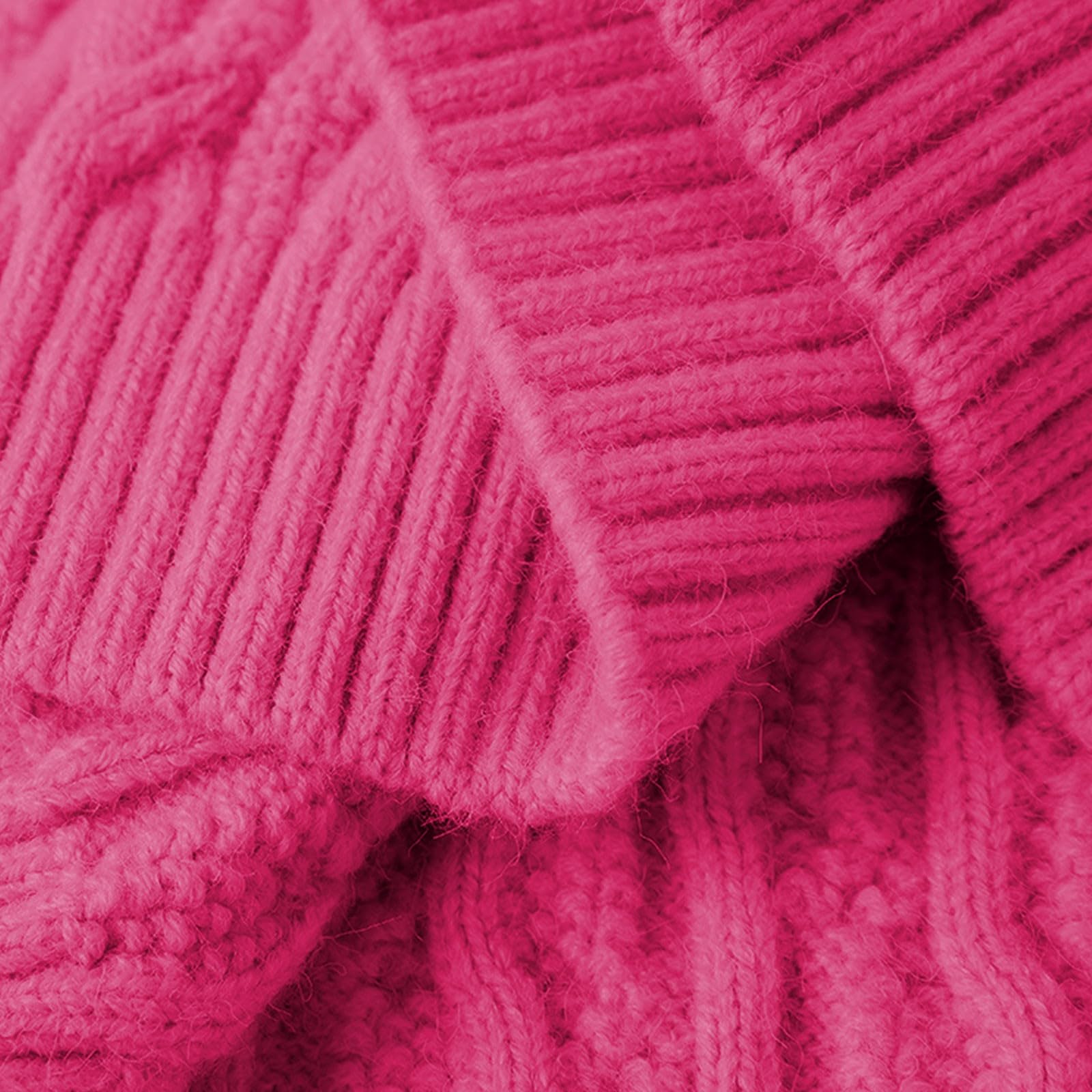Jersey de punto para niña de cuello alto en 6 colores, patrón trenzado