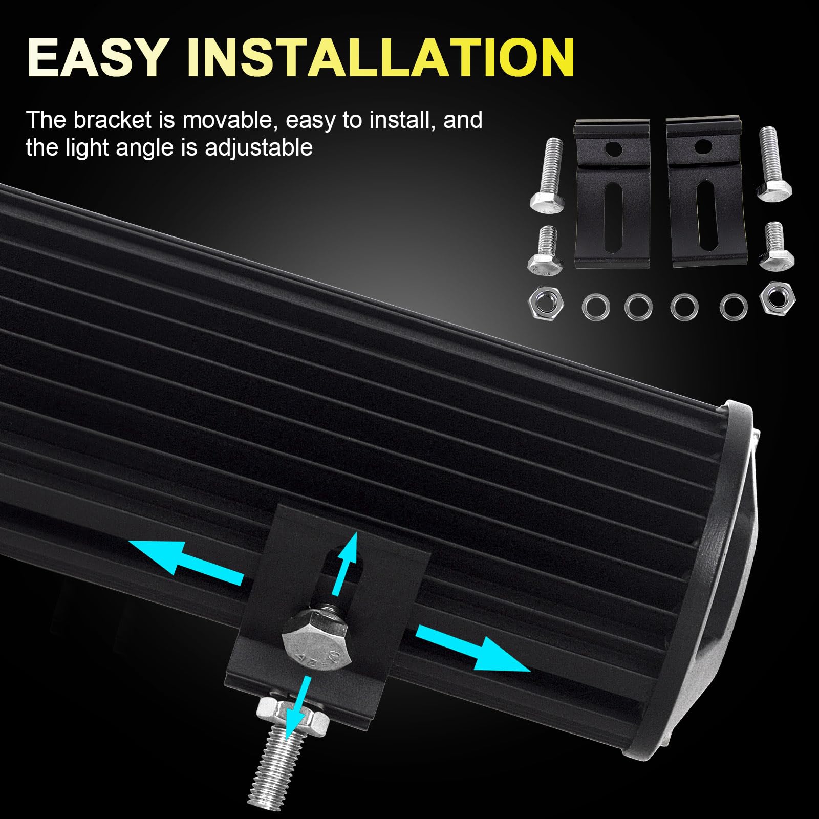 AUXTINGS 20 Pouces 50 cm 510W LED Barre d'éclairage avec 12V stroboscopique Faisceau de câblage kit,4 rangées Spot et Inondation Barre Lumineuse pour Offroad Véhicules Voiture camions SUV 4x4,6000K