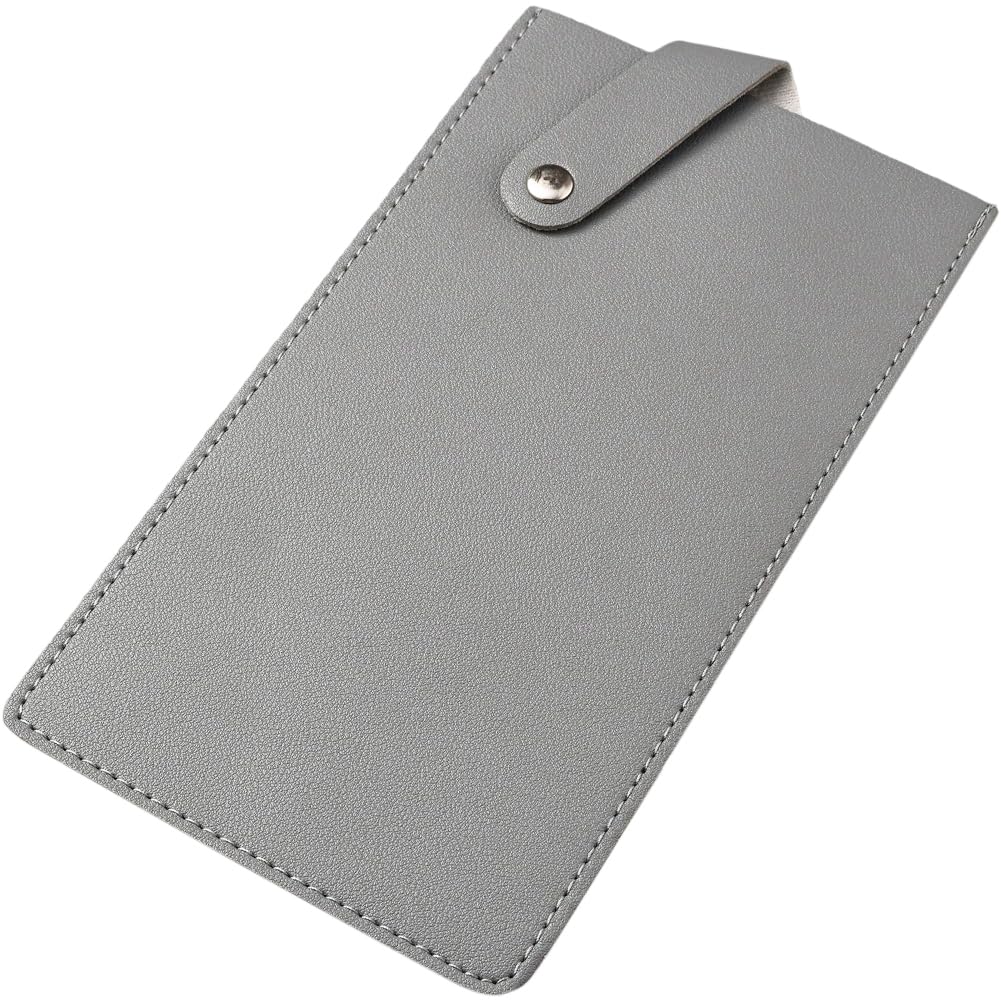 CALFOVERA PU Leather Heave Duty Cleaver Sheath with Snap Waterproof Wide Butcher Scissors Cover Sleeve Universal Gray Durable Leather Chef Scissors Protector Edge Guard Case Holder for Kitchen