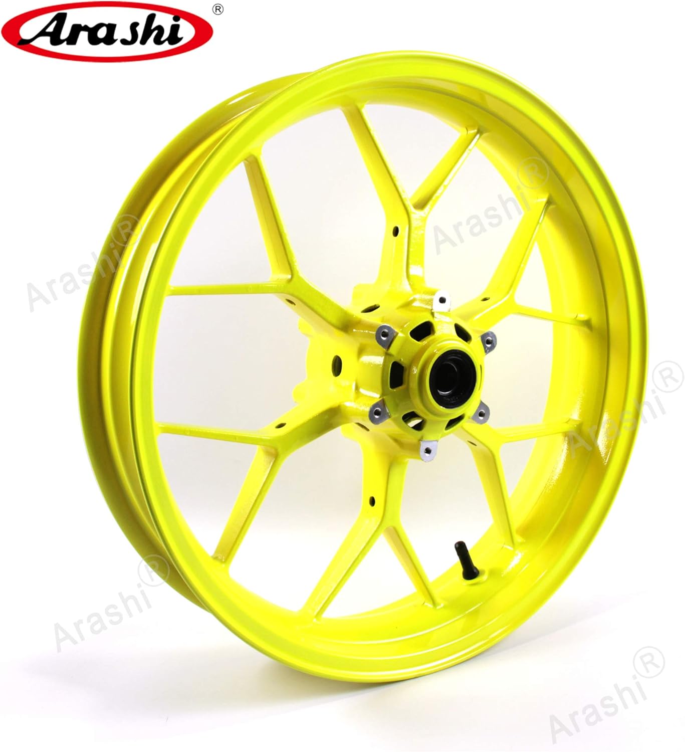 Arashi Front Wheel Rim and Brake Disc Rotors for Honda CBR1000RR 2006-2016, Motorcycle Replacement Accessories Parts Neon Yellow