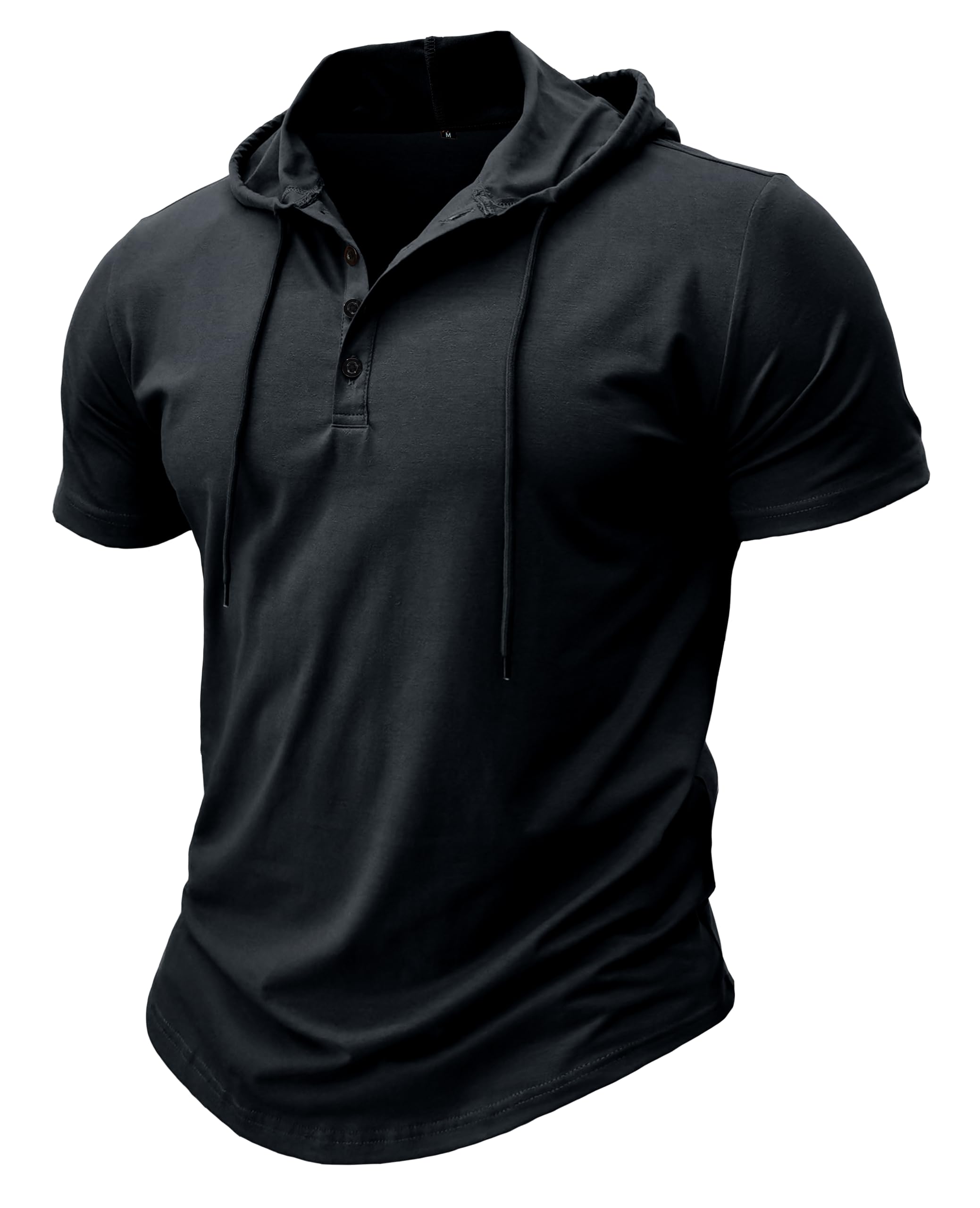 MakingDa Atlético Manga Corta Sudadera con Capucha Hombres Entrenamiento Gimnasio Suéter Camisa con Capucha Botón Ajustado al Cuerpo Verano Ligero Senderismo Sudaderas Deportivas Camiseta