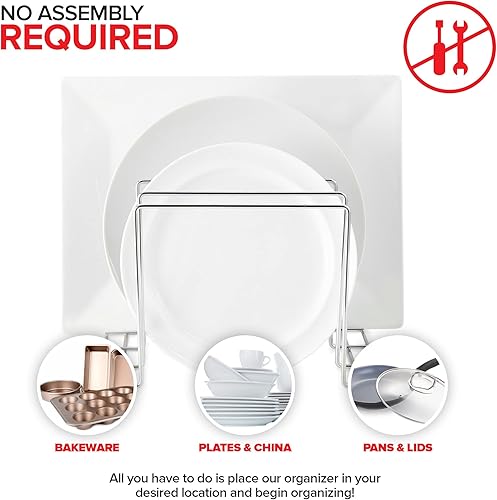 Miniatura 10 de Stock Your Home Bronce (paquete de 2) organizador de bandeja de horno de acero para gabinete o mostrador, soporte para tablas de cortar de cocina,