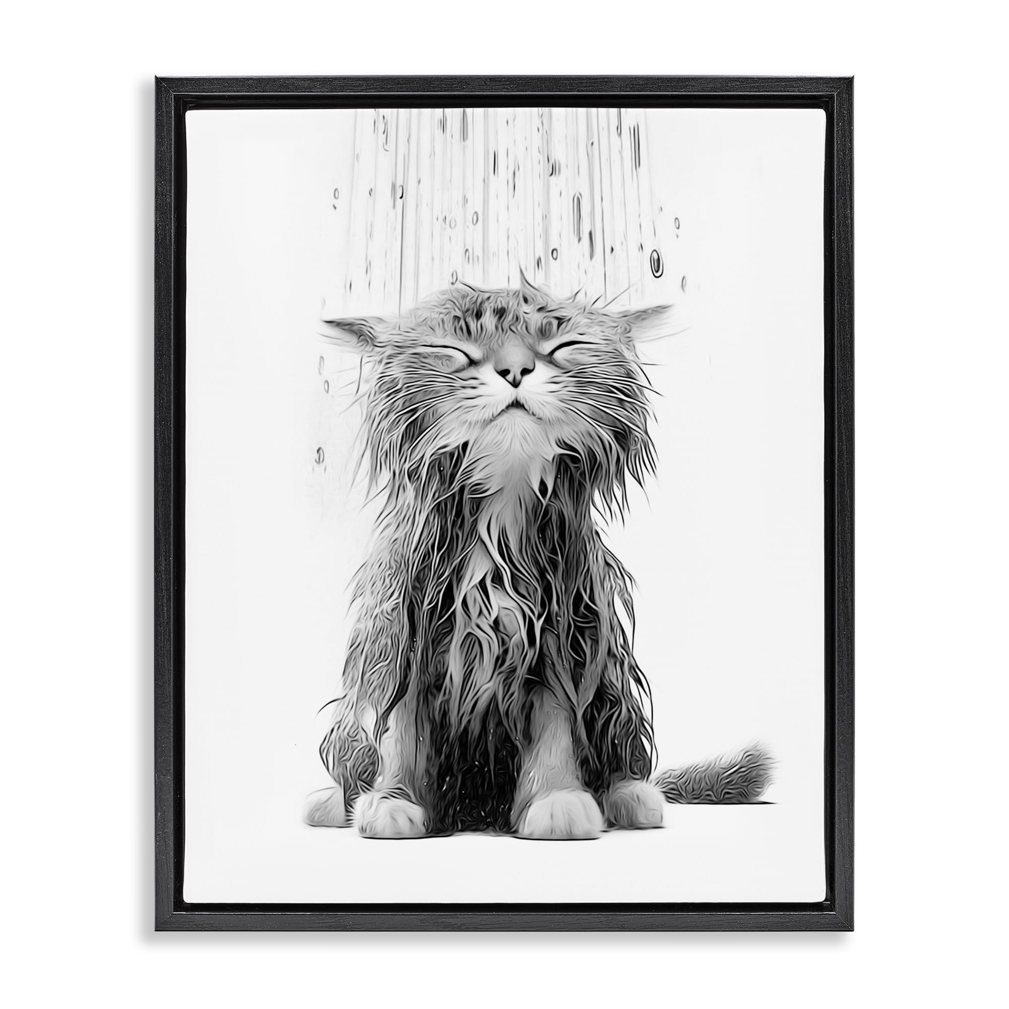 Kitten Bathroom Splash Animal, 17 x 21 Inch Canvas in Floater Frame