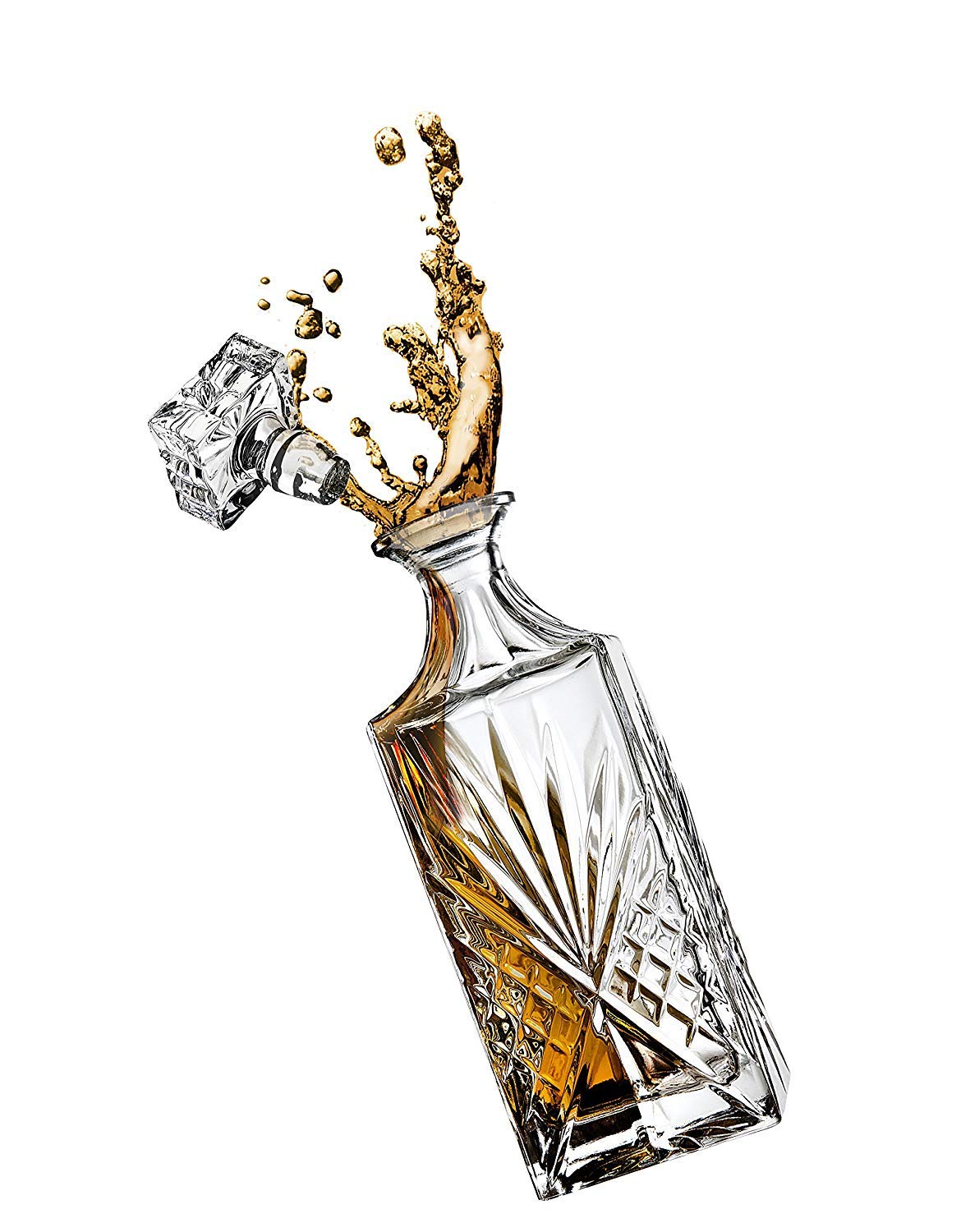 Godinger Whiskey Decanter Set - 6 Glasses -4