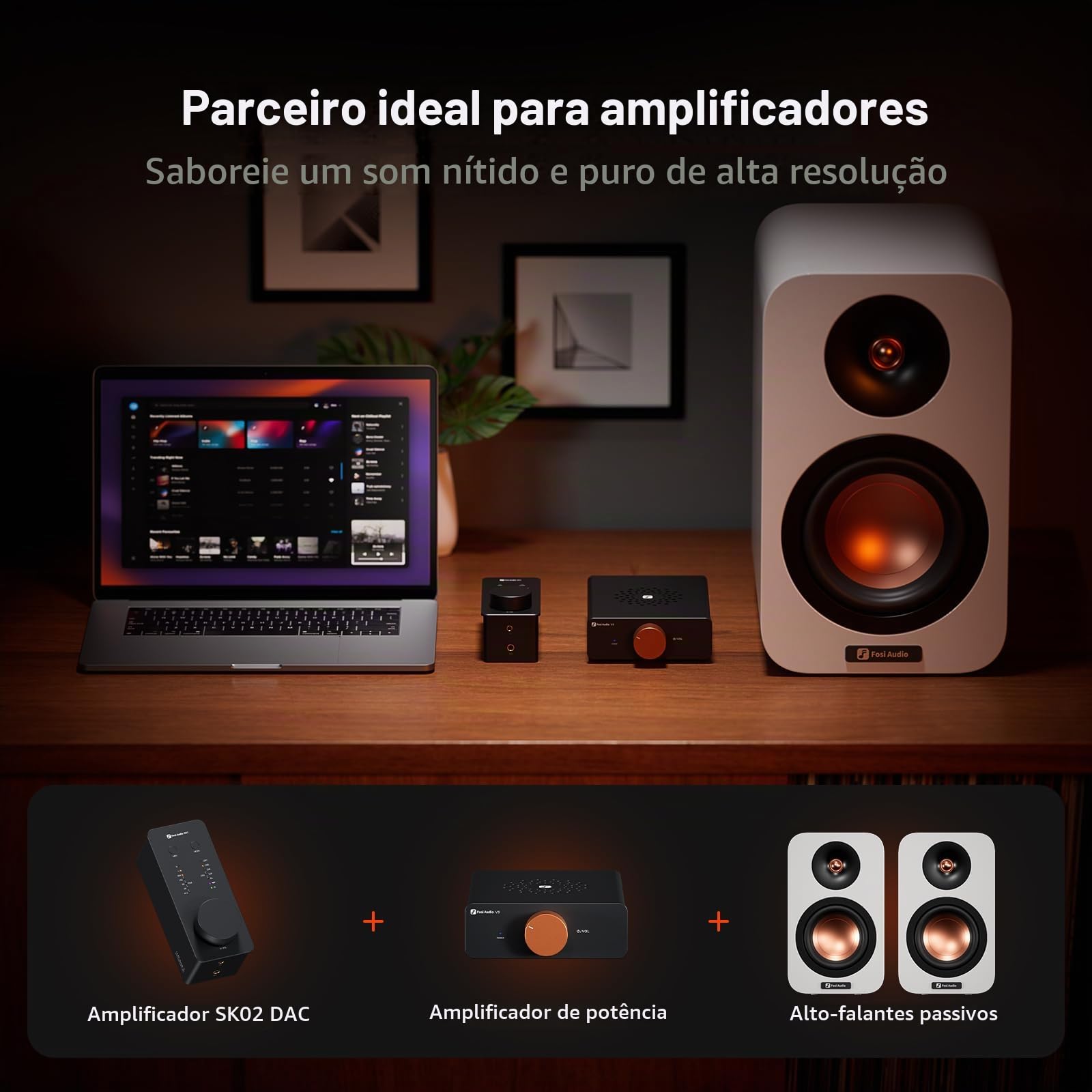 Fosi Audio Sk02 Dac Amp Amplificador De Fone Ouvido Desktop Usb C