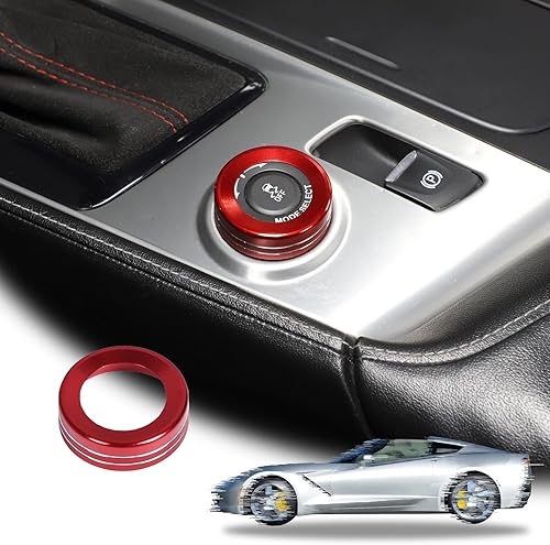 LLKUANG Cubierta de perilla de modo de conducción para consola central de automóvil, ajuste para Chevrolet Corvette C7 2014-2019 aleación de