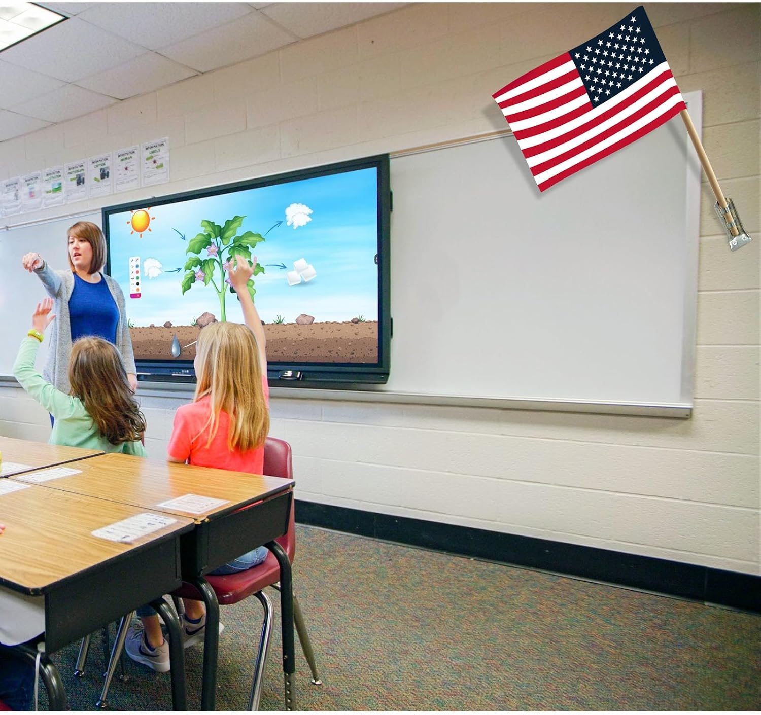 Homissor Flag Pole Holder for Outside House Small Flag Holder Pole Bracket 6 Packs for Indoor Wall Classroom School for 1/2 inch Diameter Poles image 5