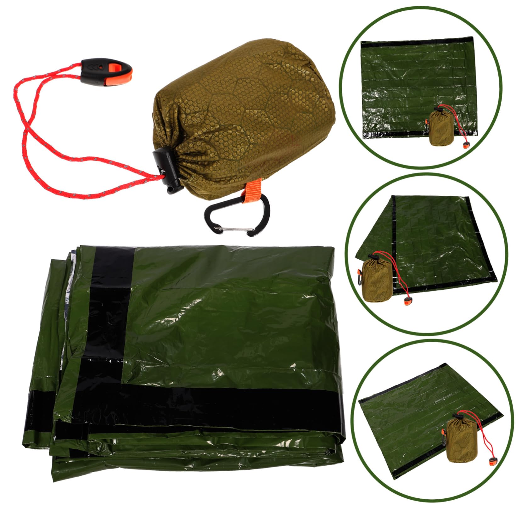 TOYANDONA Saco De Dormir De Emergencia Cálido Ligero para Viajes para Adultos para Acampar Compacto Frío Equipo De Senderismo Mantas Térmicas De Emergencia Película De Aluminio