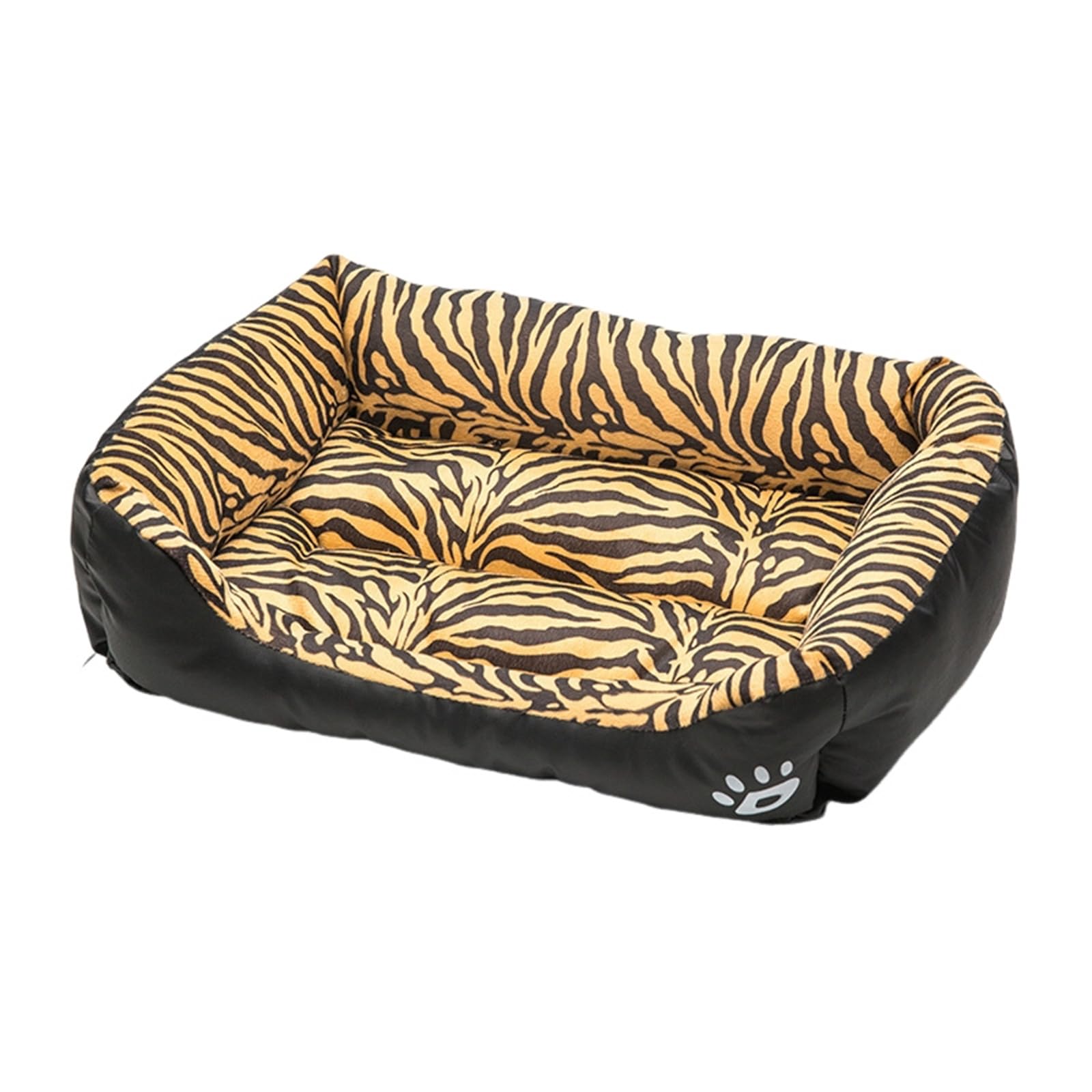 Mateju Plush Pet Bed Rectangle, Comfortable Fluffy Pet Cushion Warm Thick Warm Soft Plush Dog Cat Bed for Indoor Calming Puppy Kitten Petbed, for Small Medium (Tiger stripes,110x82x15cm)