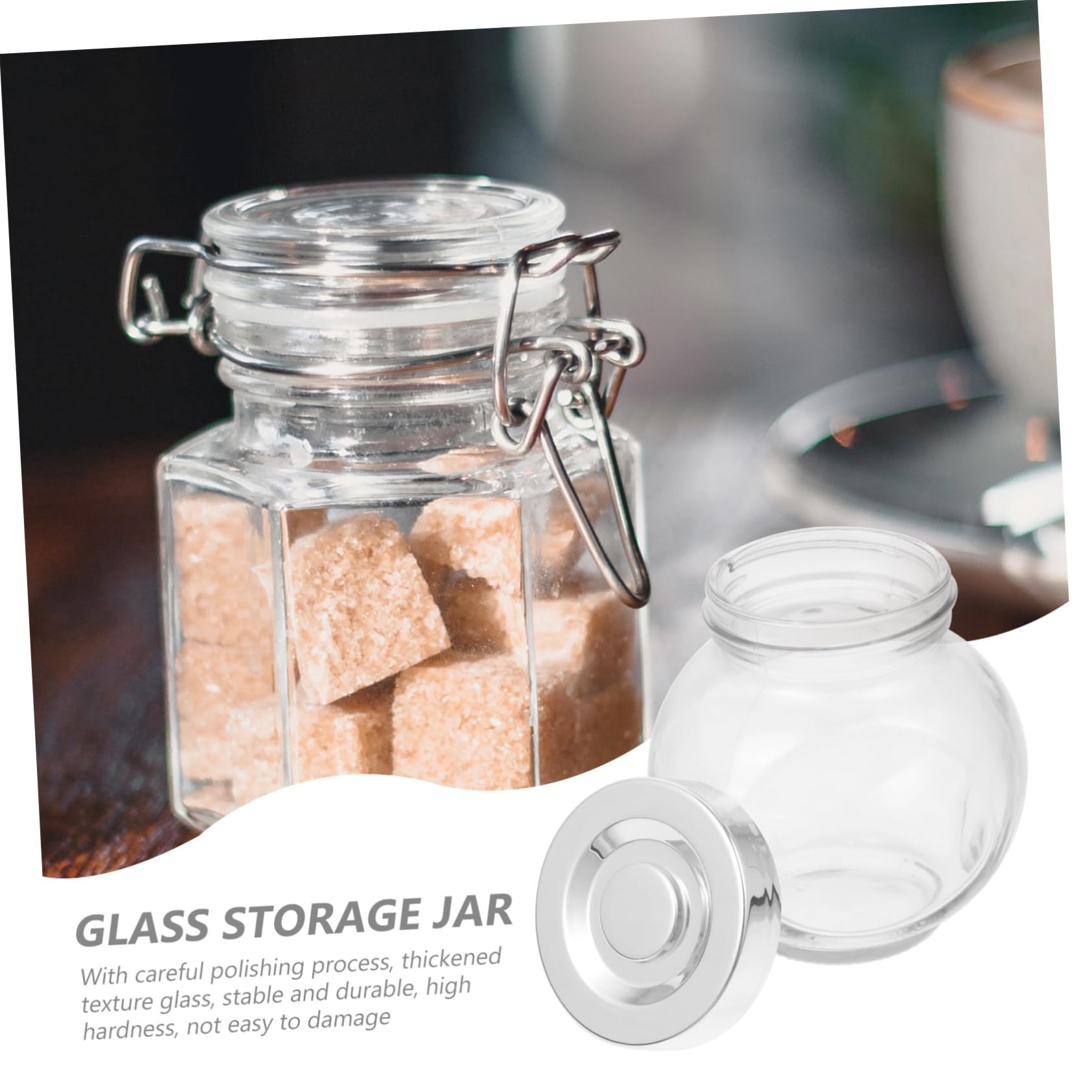 10 Stück Teiliges Glas Vorratsglas Luftdichte Lebensmittelbehälter aus Dickem Glas Vielseitig für Tee Süßigkeiten Getreide Transparente Vorratsdosen für Küche und Party