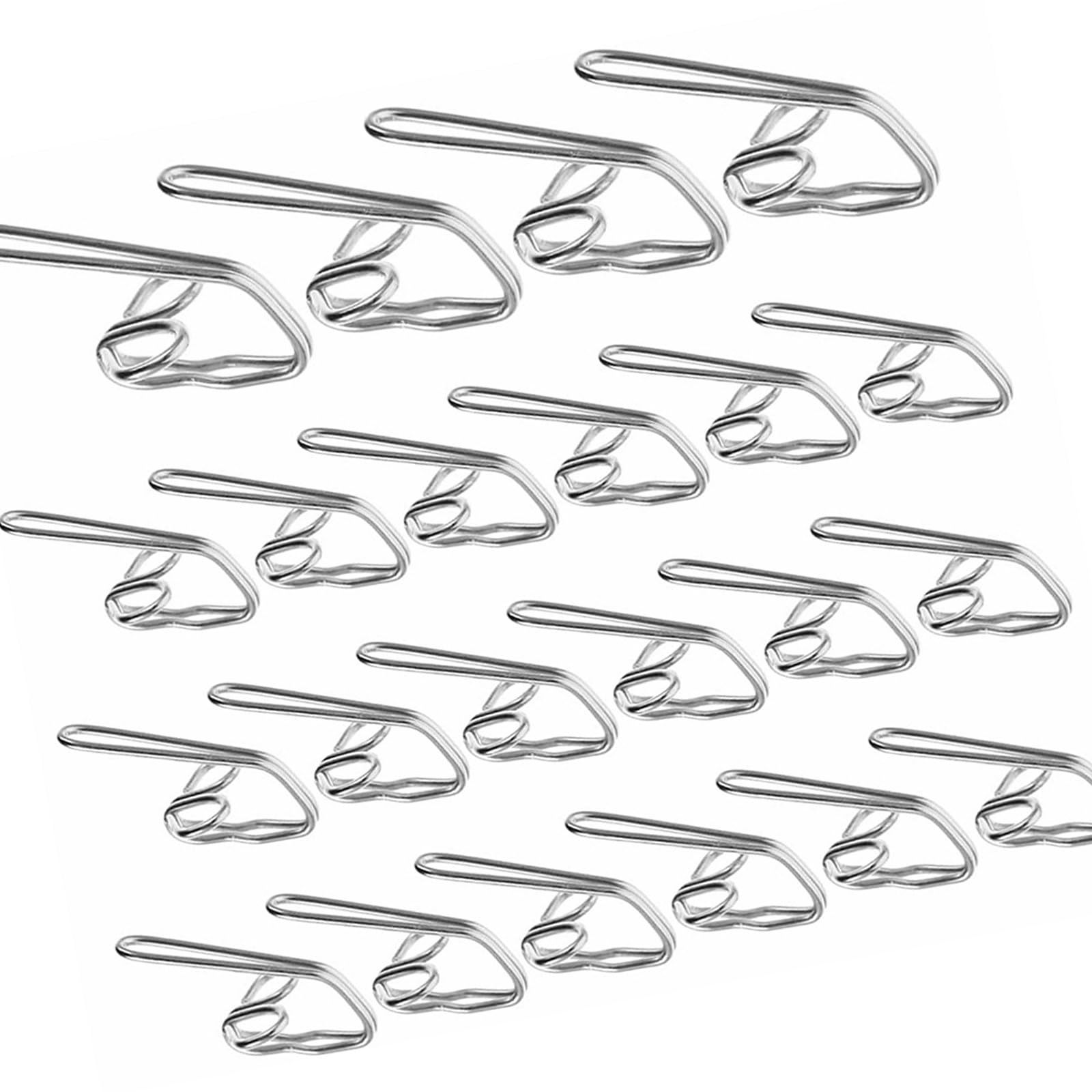100 Pieces Silver Metal Hooks for Curtains Strong Rotating Design Perfect for Thick Drapes Strong Curtain Fasteners Metal Curtain Fasteners
