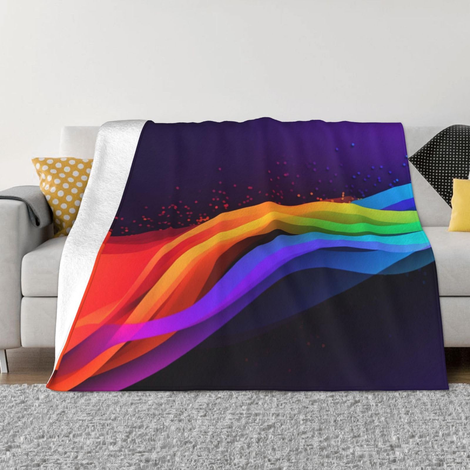 Couverture polaire flanelle légère simple colorful1 contre le froid sur votre lit ou canapé