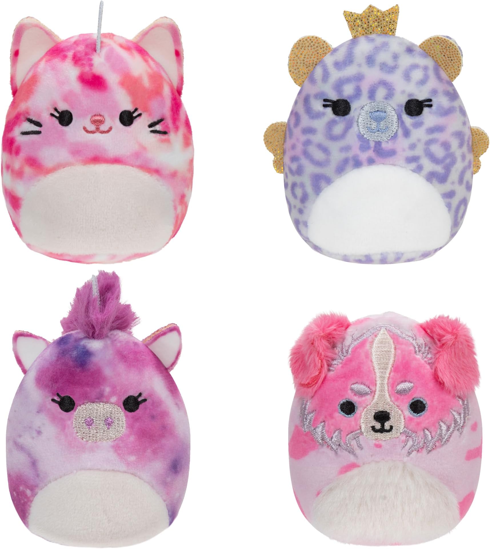 Squishville SQM0503 Pack of 4 Pyjama Party Squad Super Soft Mini Squishmallows 5 cm Plush Figures