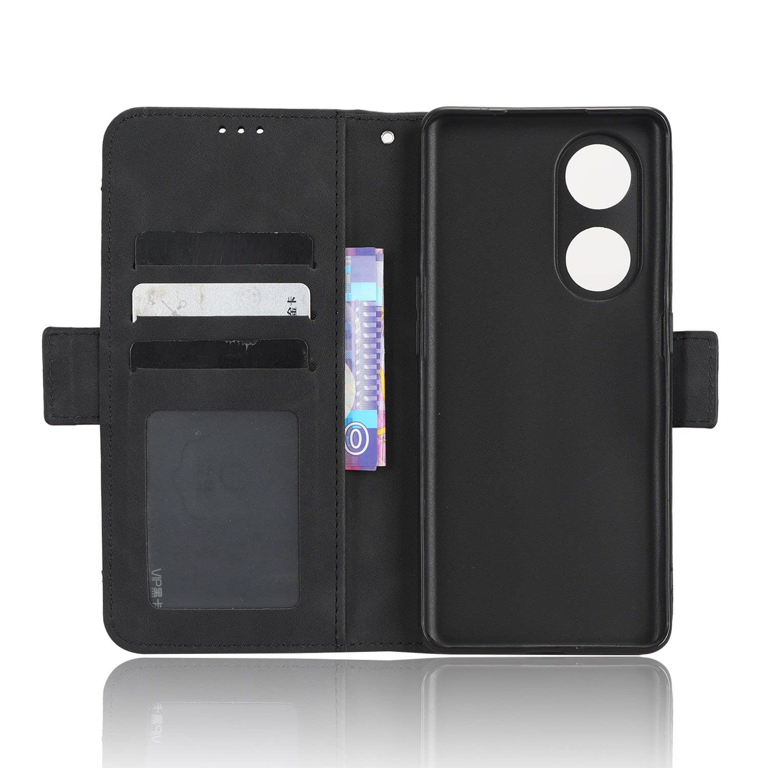 Custodia A Portafoglio In Pelle Con Supporto Per OPPO Reno 8T 5G: Cover Con Slot Per Carte, Protezione Anti-Urto - 5