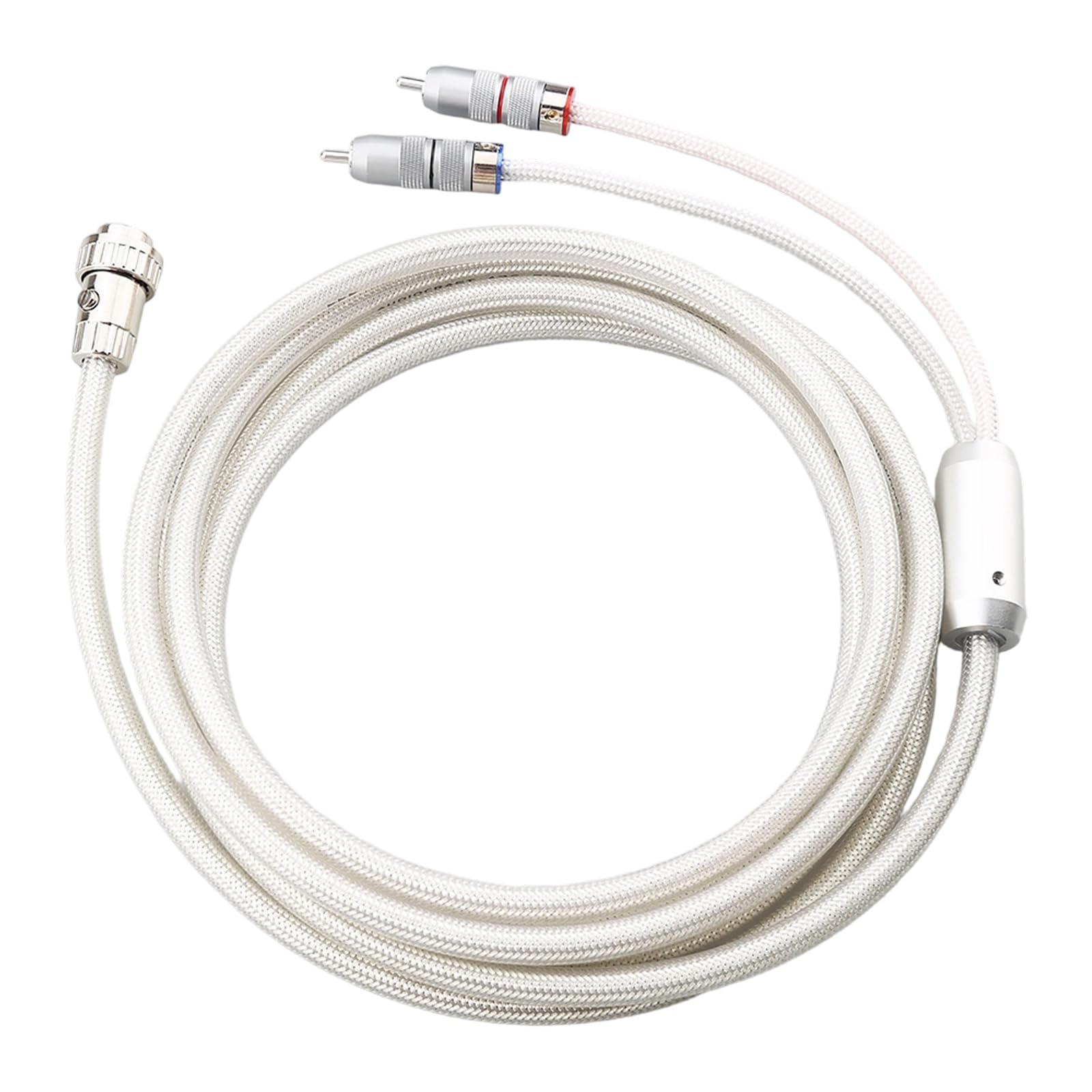 Cavo audio da 4 pin DIN a 2 RCA con cavo di ricambio rivestito in argento per accessori di trasmissione home theater