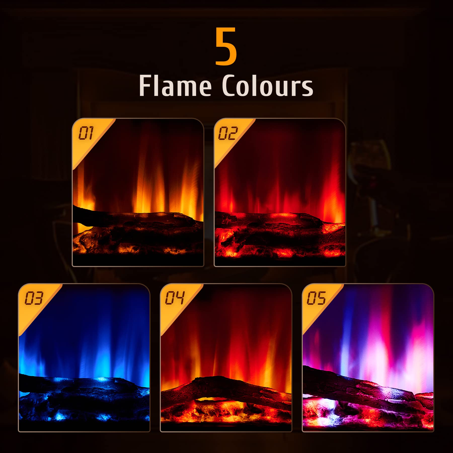 Buy COZ 85cm Freestanding Electric Fireplace 900W and 1800W Electric