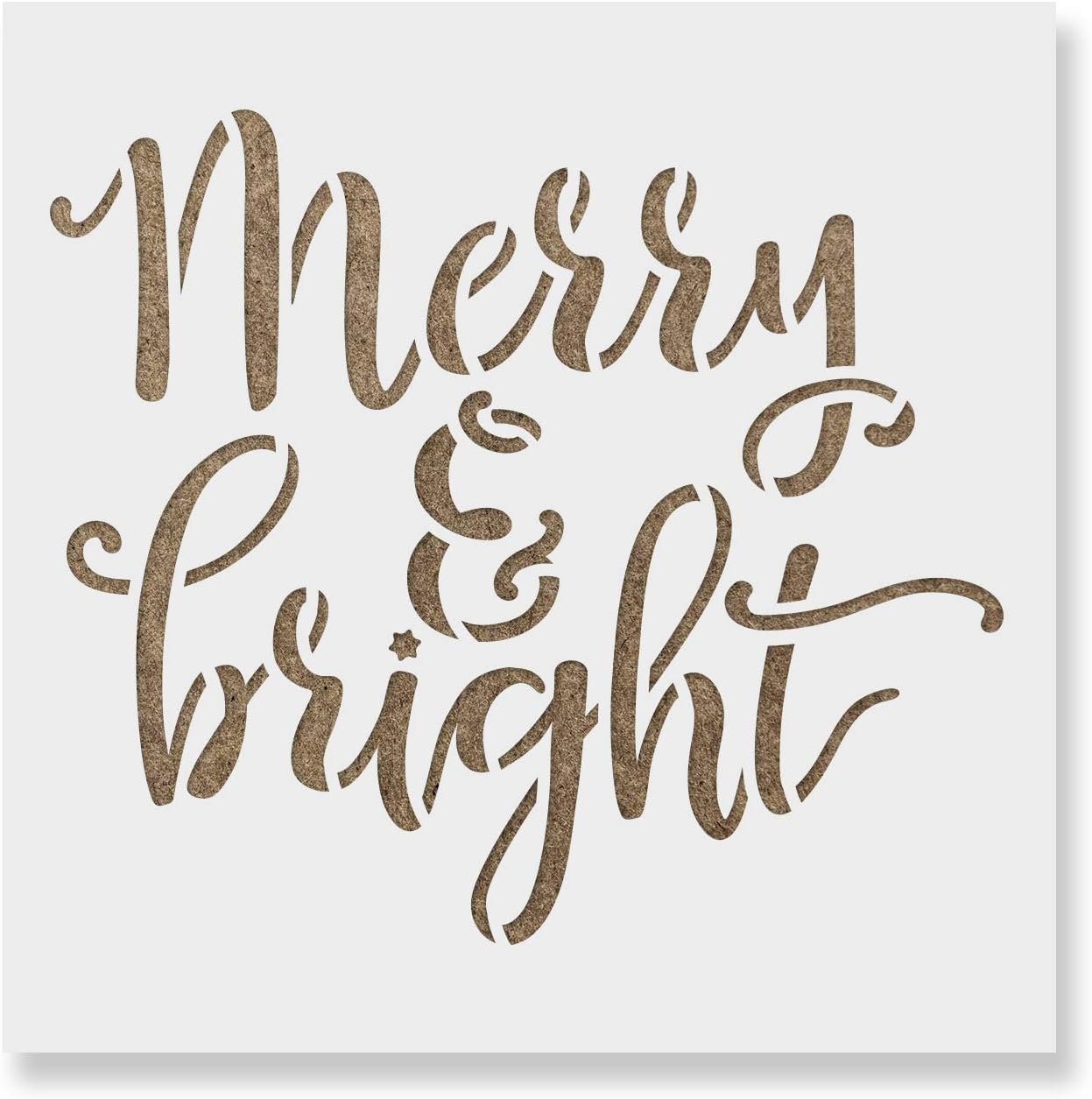 Merry & Bright Stencil Christmas Craft, Large Christmas