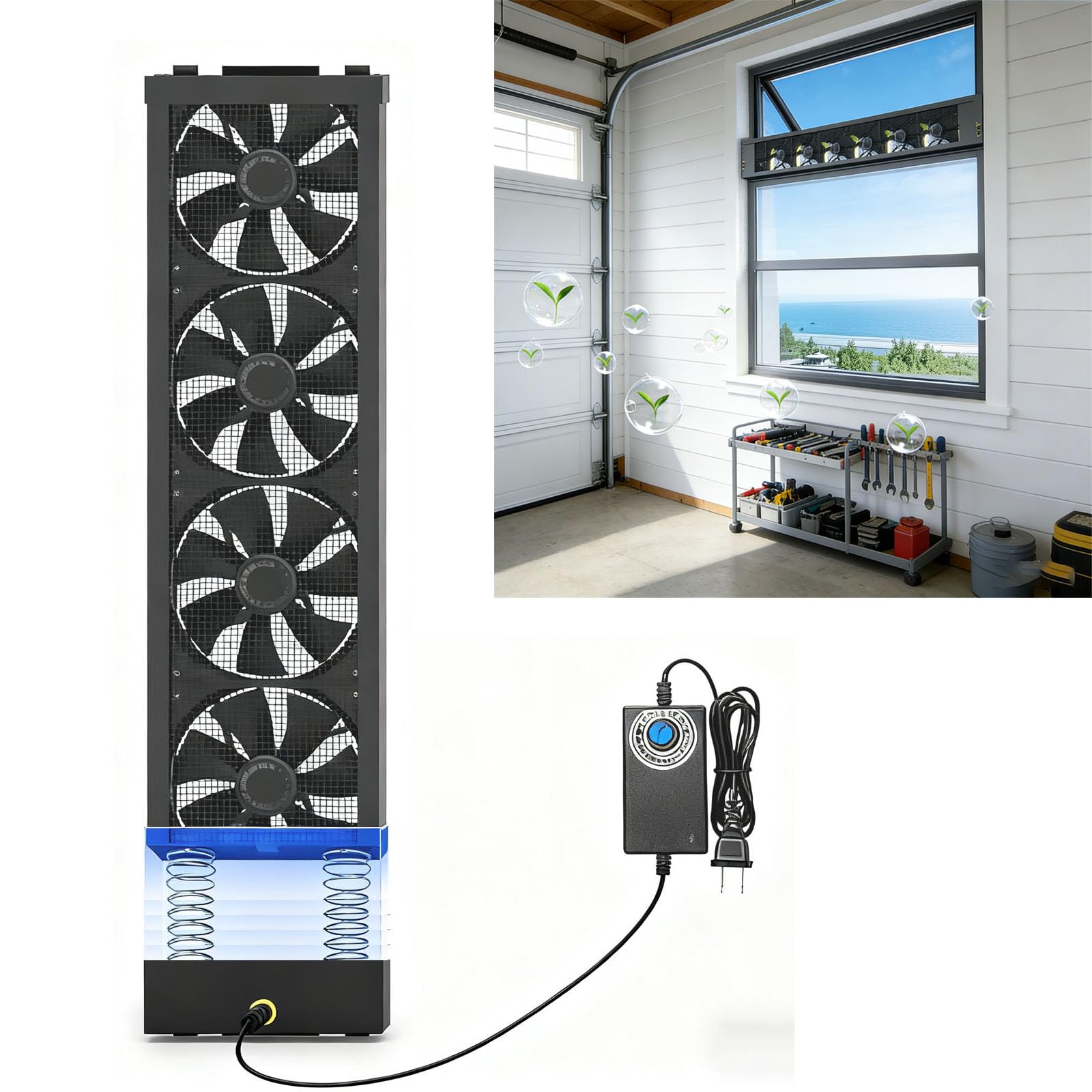 29.5-31.5 Inch Vertical Window Exhaust Fan For Sliding Windows