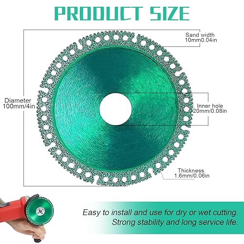 Miniatura 2 de Disco indestructible para amoladora angular, 8 unidades, disco de corte indestructible multifuncional compuesto, orificio interior de 0.78 pulgadas,