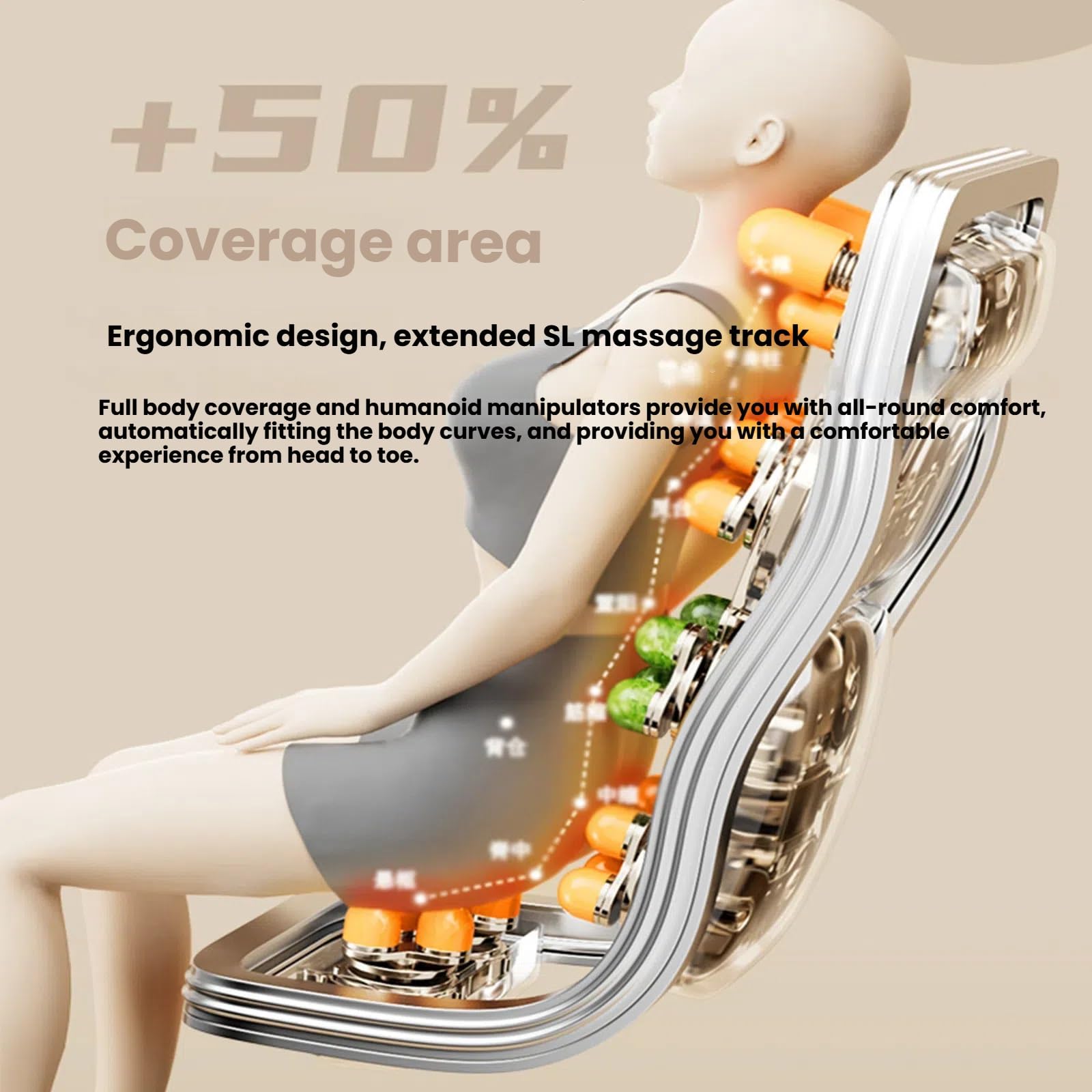 Sillón De Masaje De Gravedad Cero para Todo El Cuerpo con Reclinable Y Masaje con Calor, con Conectividad Bluetooth, Apto para Uso Doméstico Y En La Oficina.
