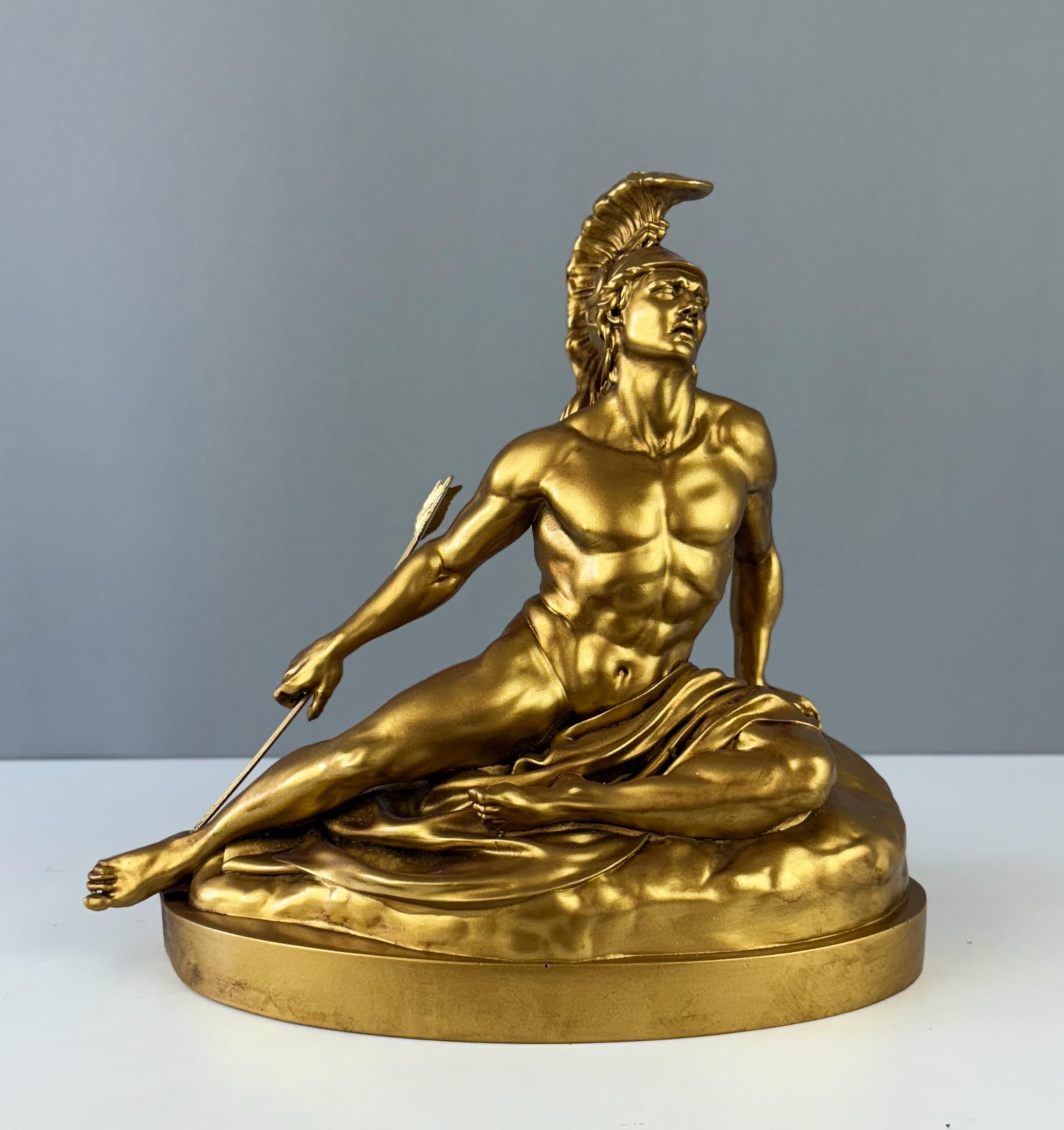 Statua di Achille morente, 20 cm, mitologia greca, statua greca, decorazione statua, scultura artistica (oro)