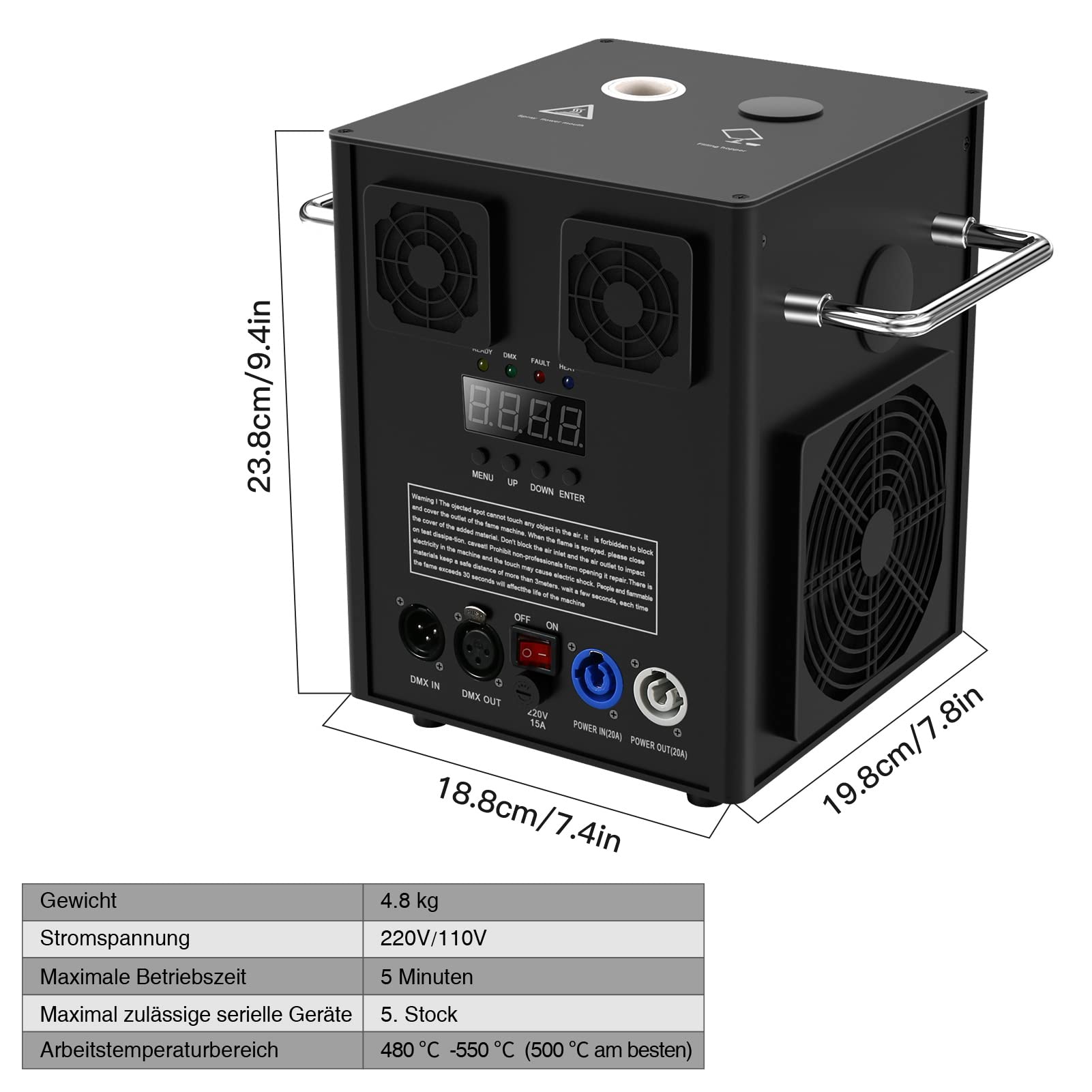 UKing Pyrotechnikmaschinen, 530W Cold Spark Feuerwerksmaschine Stage Spezialeffekt Machine per DMX-512 oder Fernbedienung Verwenden Sie in Big Show Hochzeitszeremonie Bar Hochzeit, Bühne Party (1 Per)