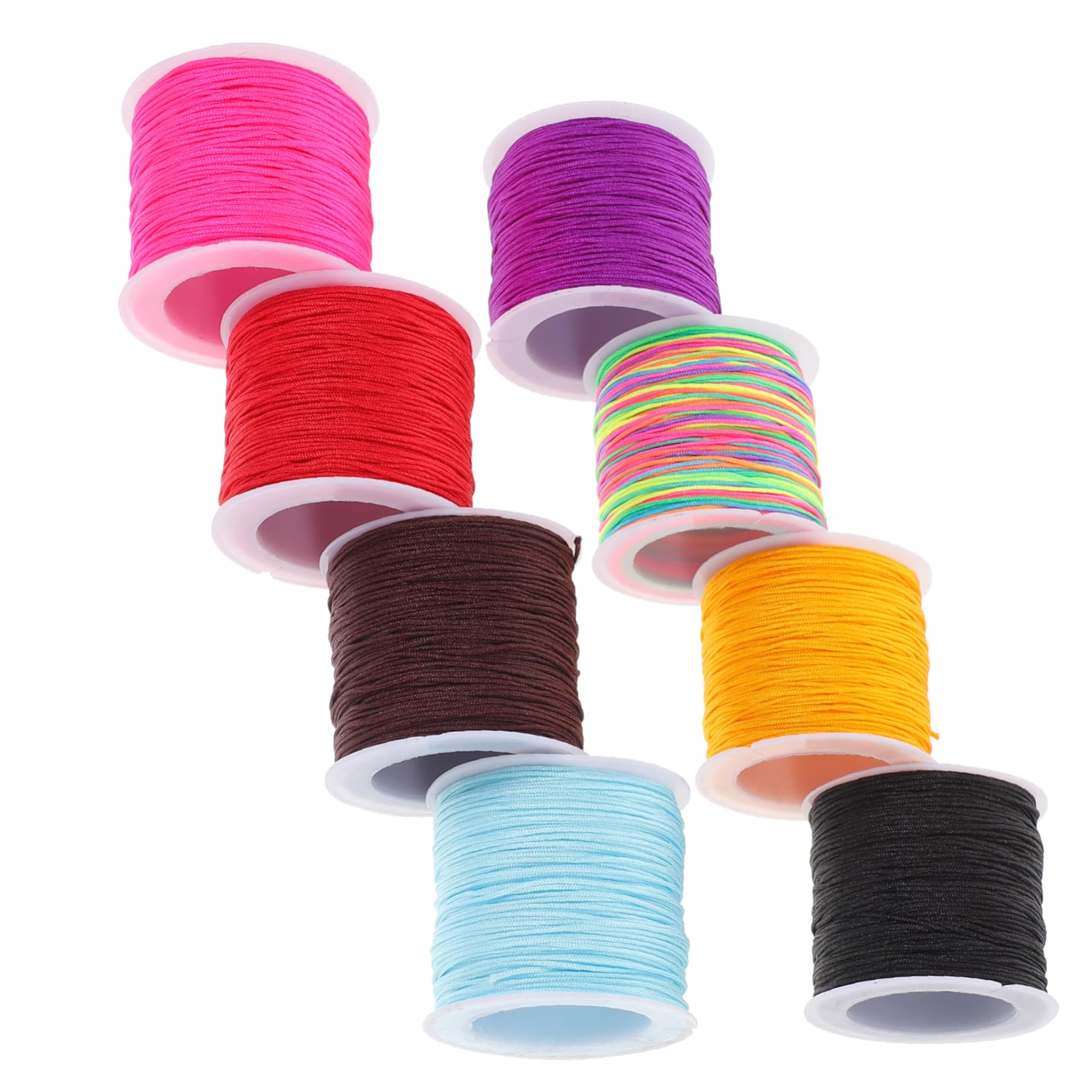 Uonlytech 3 Series Cuerda Trenzada Pulsera Cordón Trenzado Para Manualidades Hilo Trenzado Hilo De Rosca Hilos Para Trenzar Joyas Collar De Collar Diy Manualidades Cuerda Nylon 8 Rollos*3
