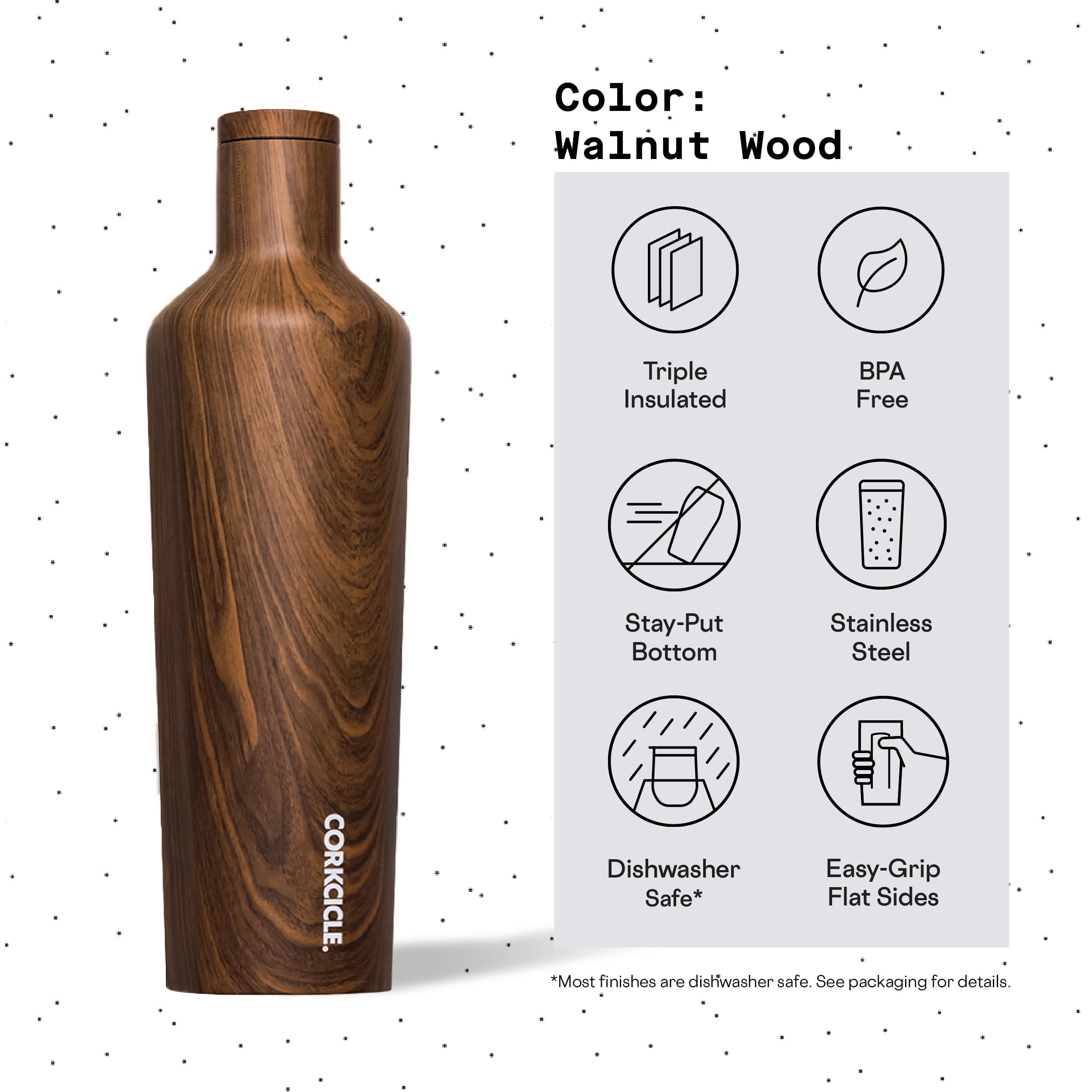 Amazon | Corkcicle 断熱水筒 ウォールナット材 25オンス