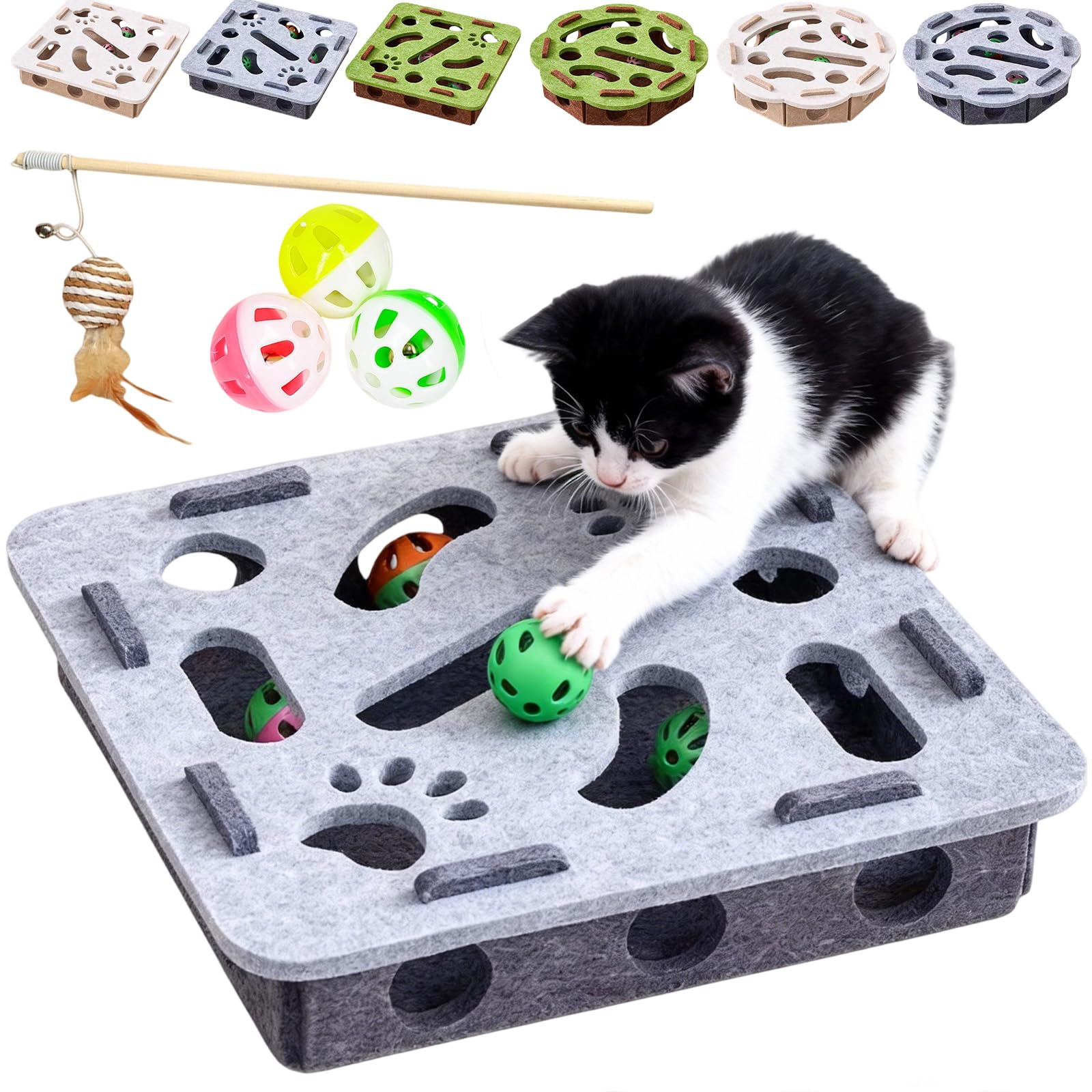 Claw Saver Box for Cats, 2026 New Clawsaver Box for Cats,Cats Nail File Scratcher & Treat Puzzle Toy, Interactive Enrichment Box with Sandpaper (B)