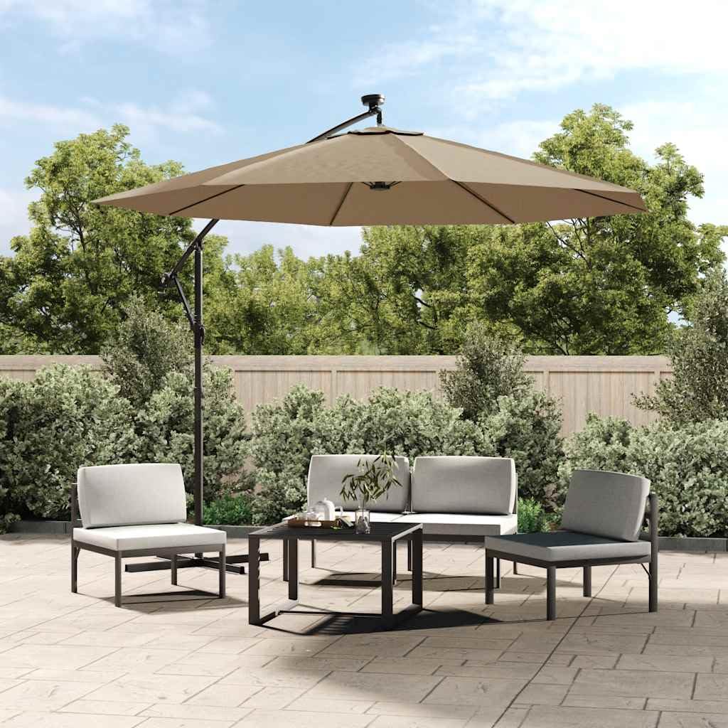 Ersatzstoff für Ampelschirm Taupe 350 cm aus UV-beständigem Polyester, wasserabweisend und winddicht, ideal für Garten, Balkon, Terrasse, Outdoor Schatten und Regenschutz