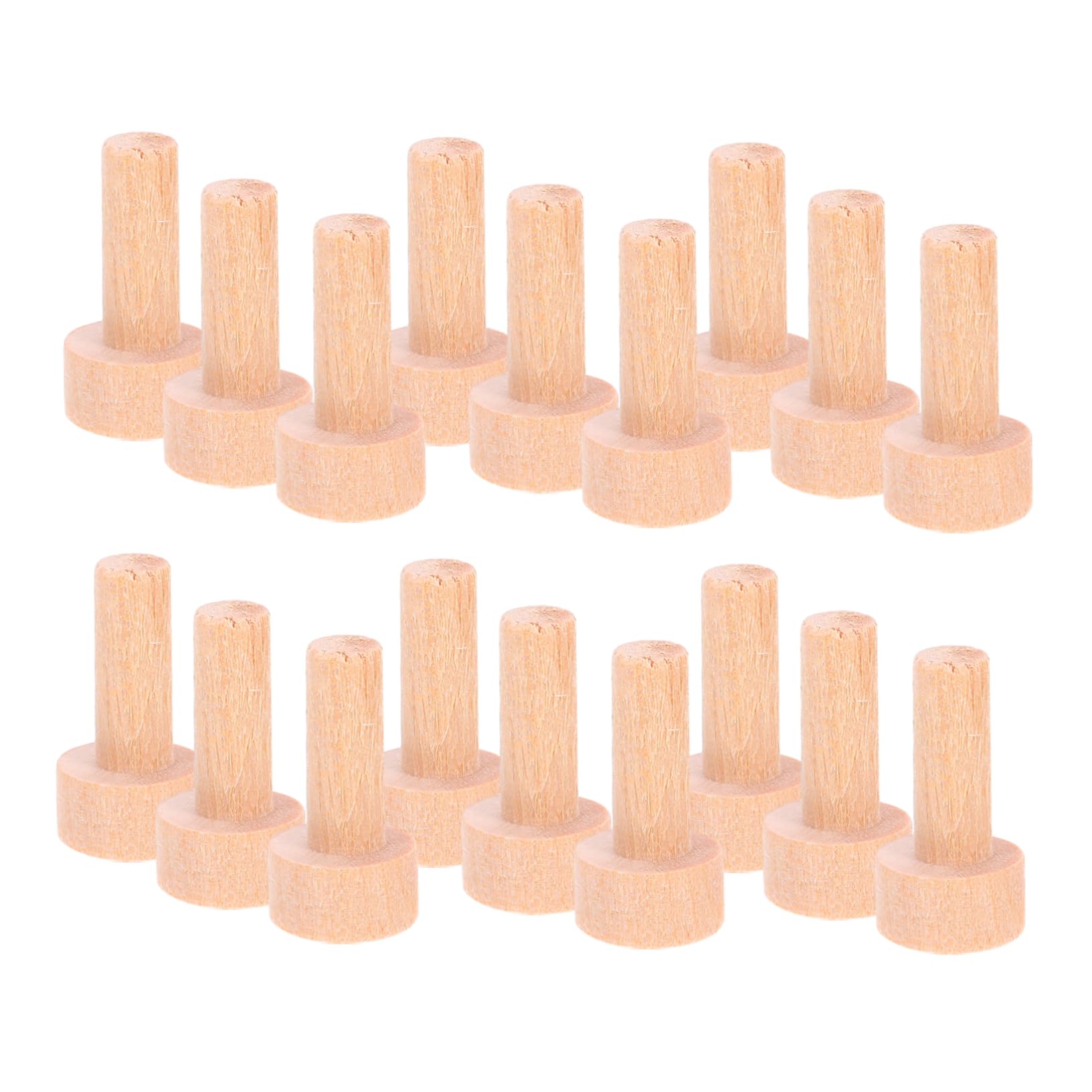 Uonlytech Convenient Mini Wooden Nails Set 20pcs Solid Wood Axle Pegs Round Head for Train Craft