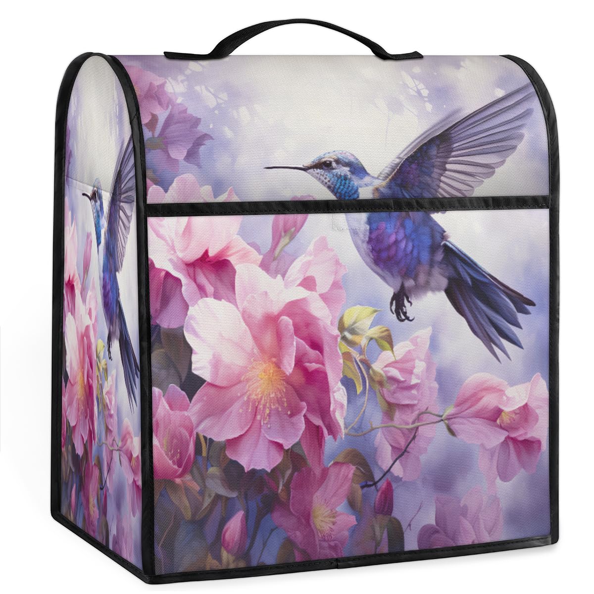 Coffee Maker Cover Flower Hummingbird Kitchen Appliance Covers Small Appliance Covers Blender Cover Juicer Cover Dust Covers for Kitchen Appliances with Top Handle and Pockets,Washable,B757