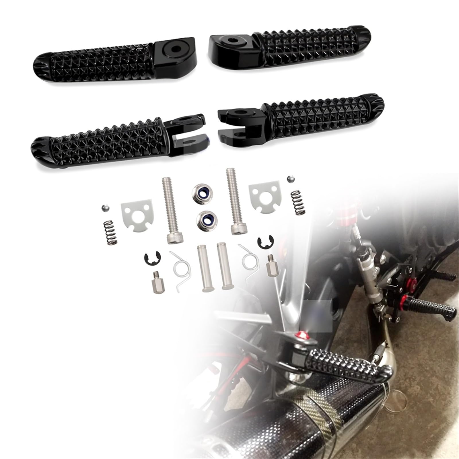 Repose-Pieds Moto YZF R1 R6 en CNC Aluninium pour Pilote et Passager