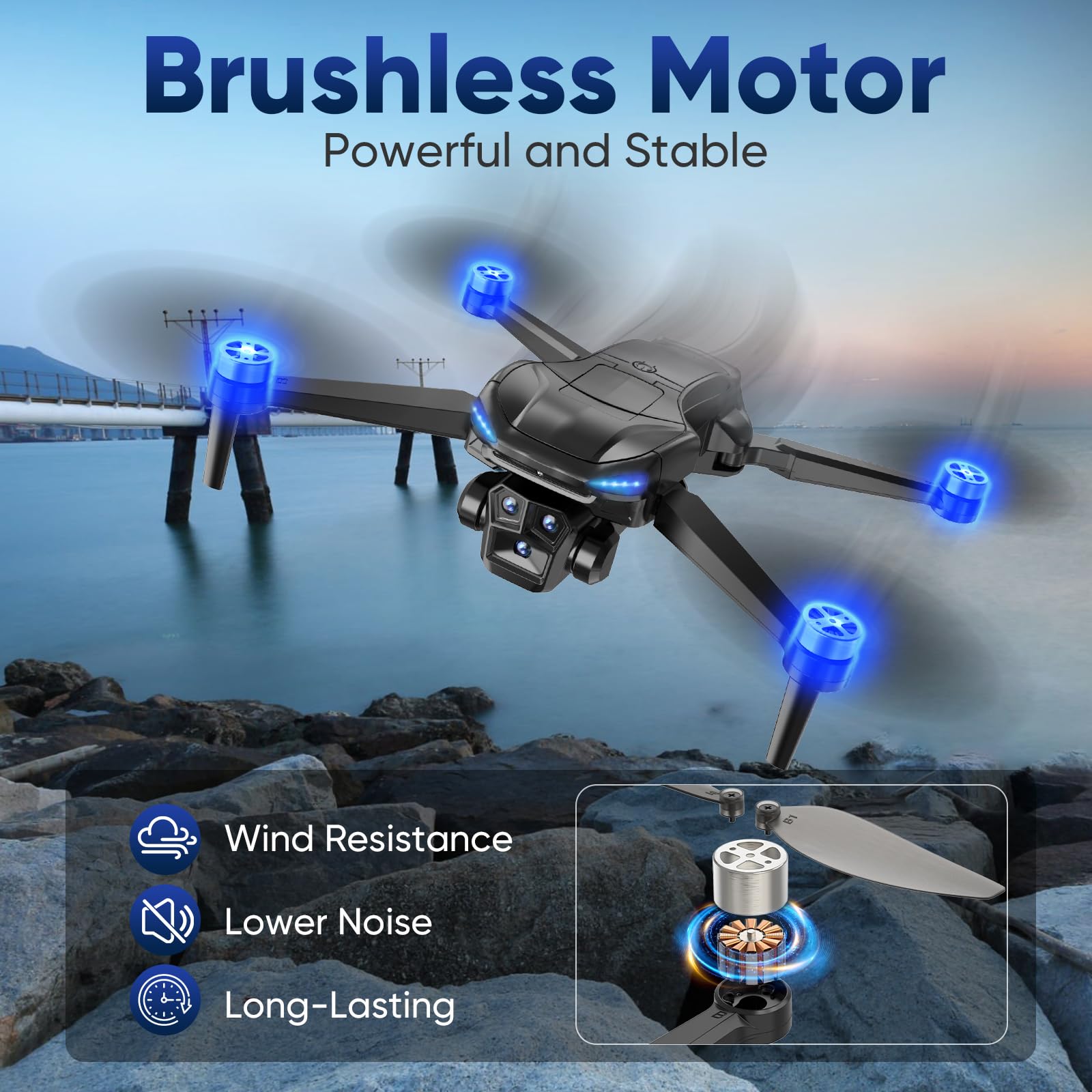 GPS Drone with 4k camera for adults,4.5’’ LCD Screen Controller, Brushless Motor, 60-Min Flight Time with 2 Batteries, SD Card Included, 5G FPV Quadcopter with Auto Return, Gift for Beginners