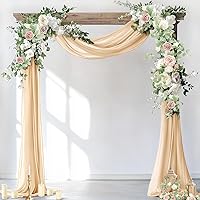 Vista 14 de Socomi Tela para Cubrir Arco de Boda 2 Paneles 29" x 19 Pies Lavanda Púrpura Cortina de Gasa Transparente de 6 Yardas para Decoración de Ceremonia