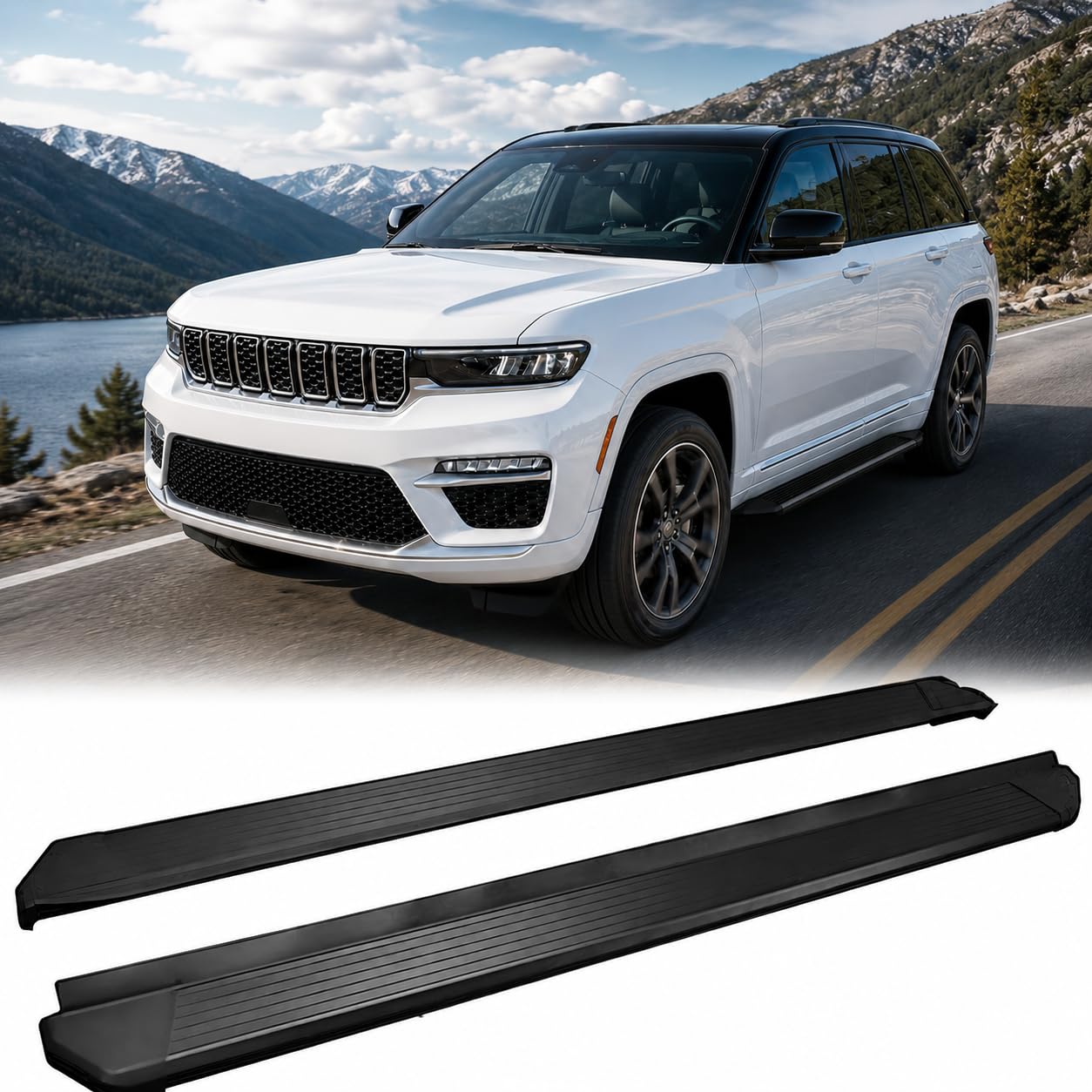 Photo 1 of HEKA Running Boards Fit for 2022-2026 Grand Cherokee 2-Row WL (Exclude 4xe) Aluminum Alloy Side Steps Nerf Bars 2 pcs Anti-Corrosion Roof Access Support