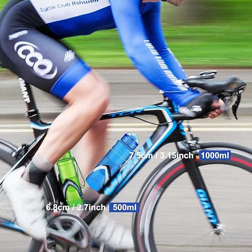 Miniatura 6 de Botella de agua deportiva Zorri, 13.5, 17, 23.6 onzas, sin BPA, a prueba de fugas, ligera, para exteriores, campamento, ciclismo, fitness, gimnasio,