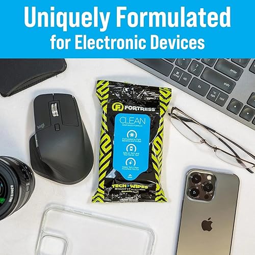 Miniatura 2 de Fortress Toallitas electrónicas (25 ct.) To-Go Tech Wipes para pantallas, teléfonos, teclados, monitores de TV, pantallas de computadora tamaño de