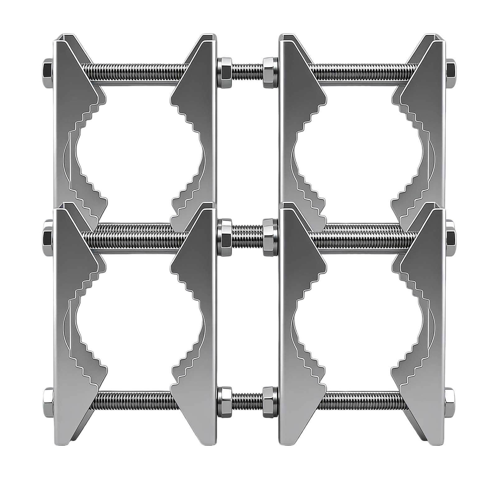 Staffa Supporto Antenna Esterno Doppia Morsetto Per Palo 25-50mm