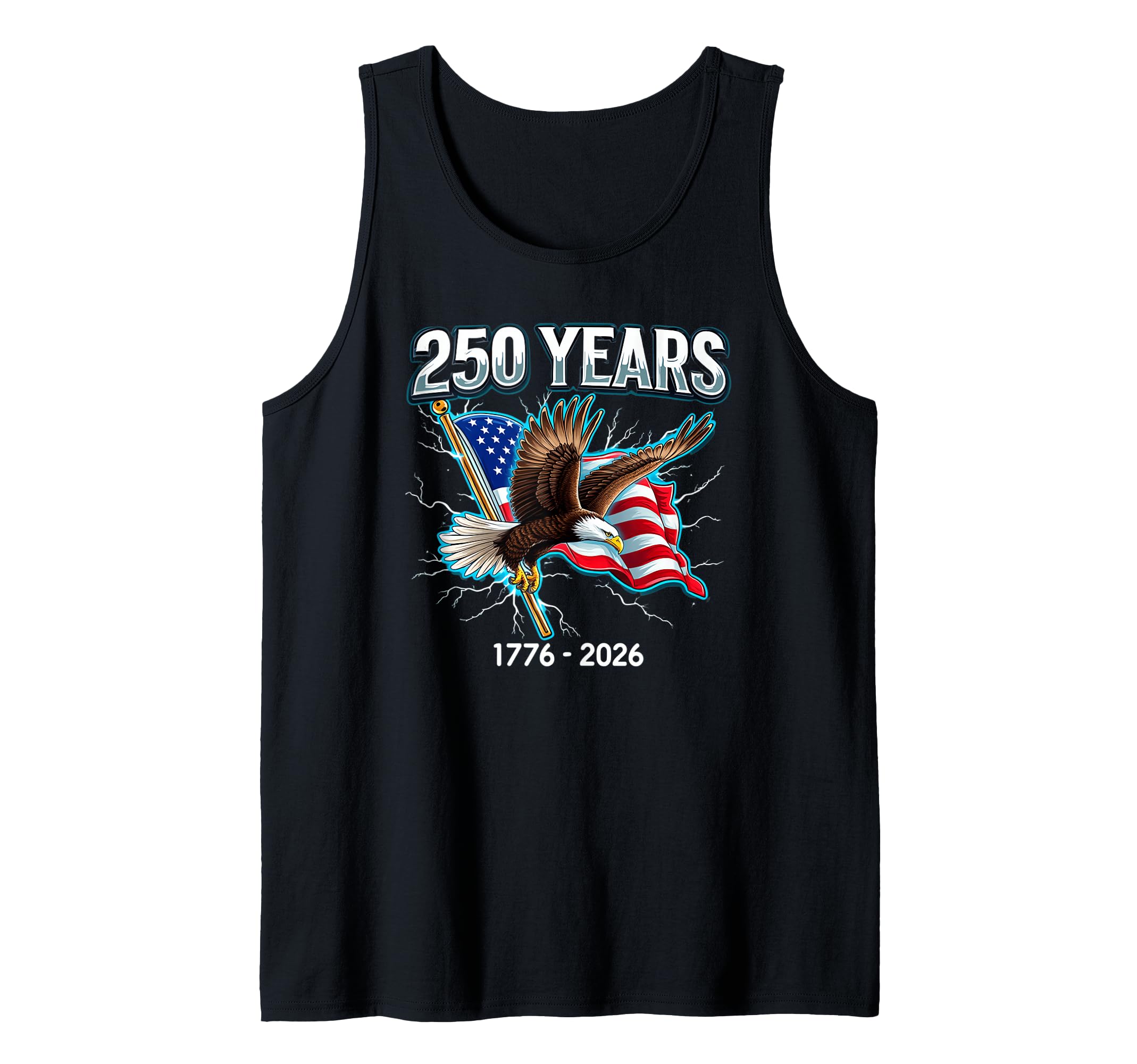 250 Years 1776-2026 American Flag Pride Eagle Tank Top