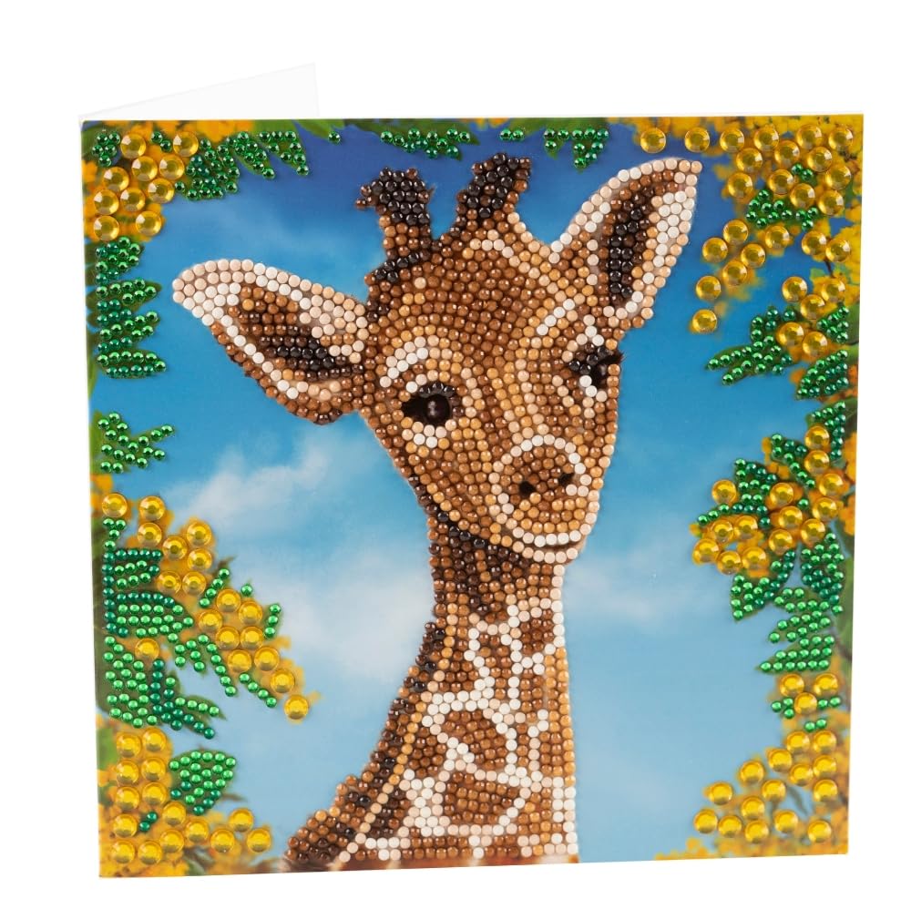 Crystal Art Baby Giraffe 18X18cm Card