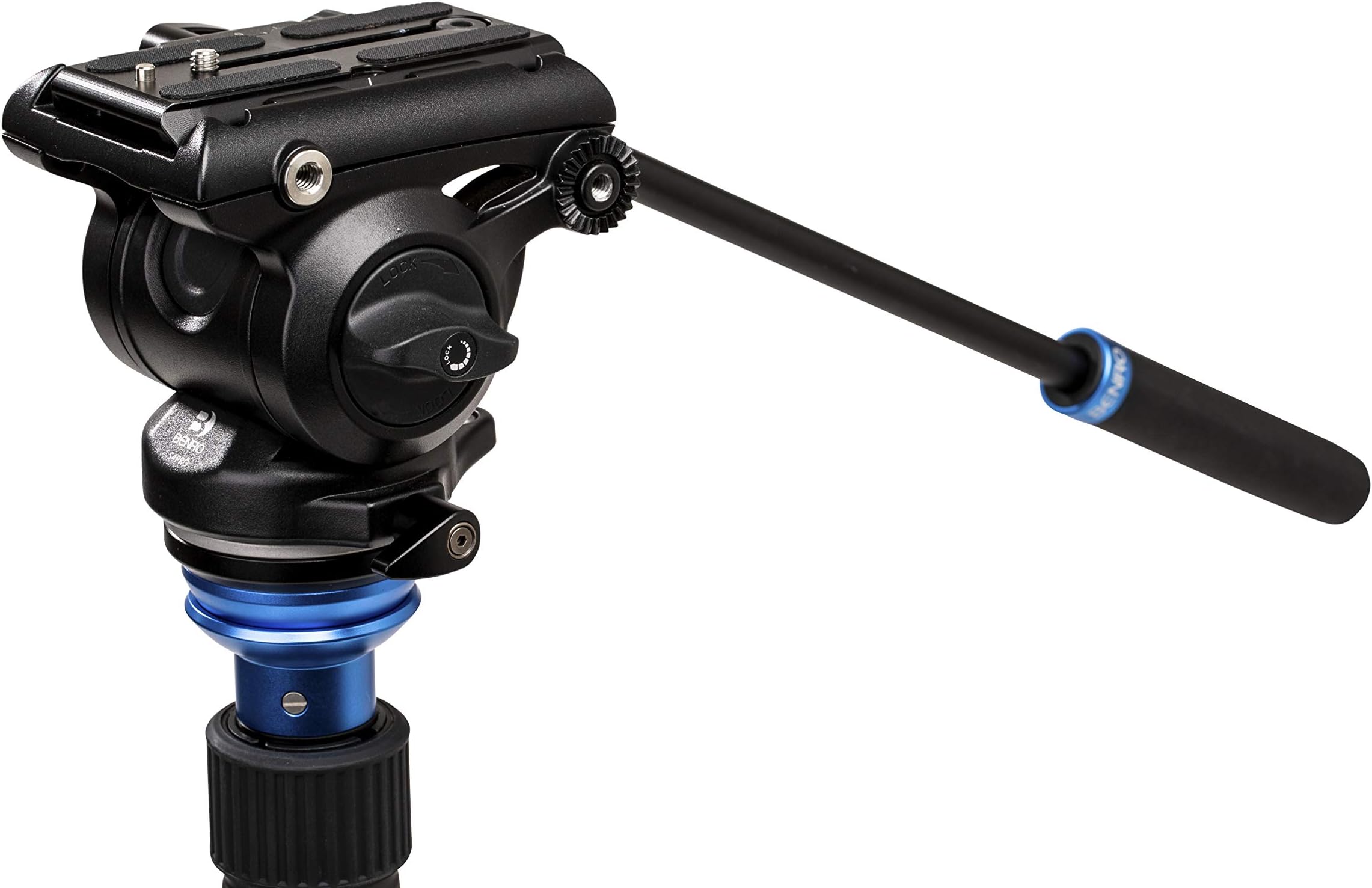 Benro Fluid Video Head – Professional 75mm Flat Base Video Head with 8.8 lb Load Capacity, Pan & Tilt Drag Control, Sliding Quick Release Plate & 3/8"-16 Mount for Tripods & Sliders (S4PRO)