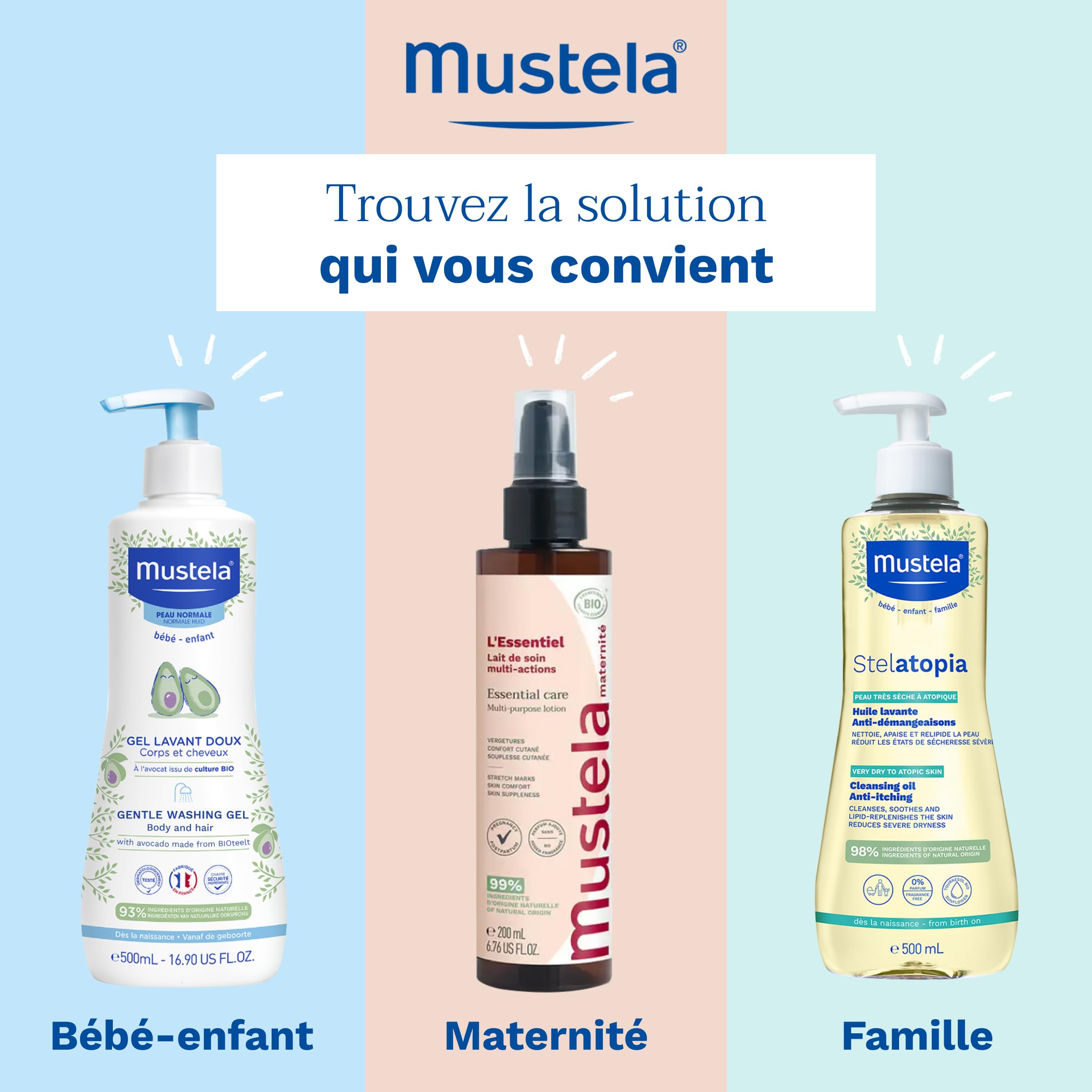 Mustela - Gel Lavant Bébé Eco-Recharge Vegan - Nettoyage Doux pour Toute la Famille - Dès la Naissance - Huile d'Olive Bio, Glycérine, Aloe Vera - Hygiène bébé - 97% d'ingrédients d'origine naturelle