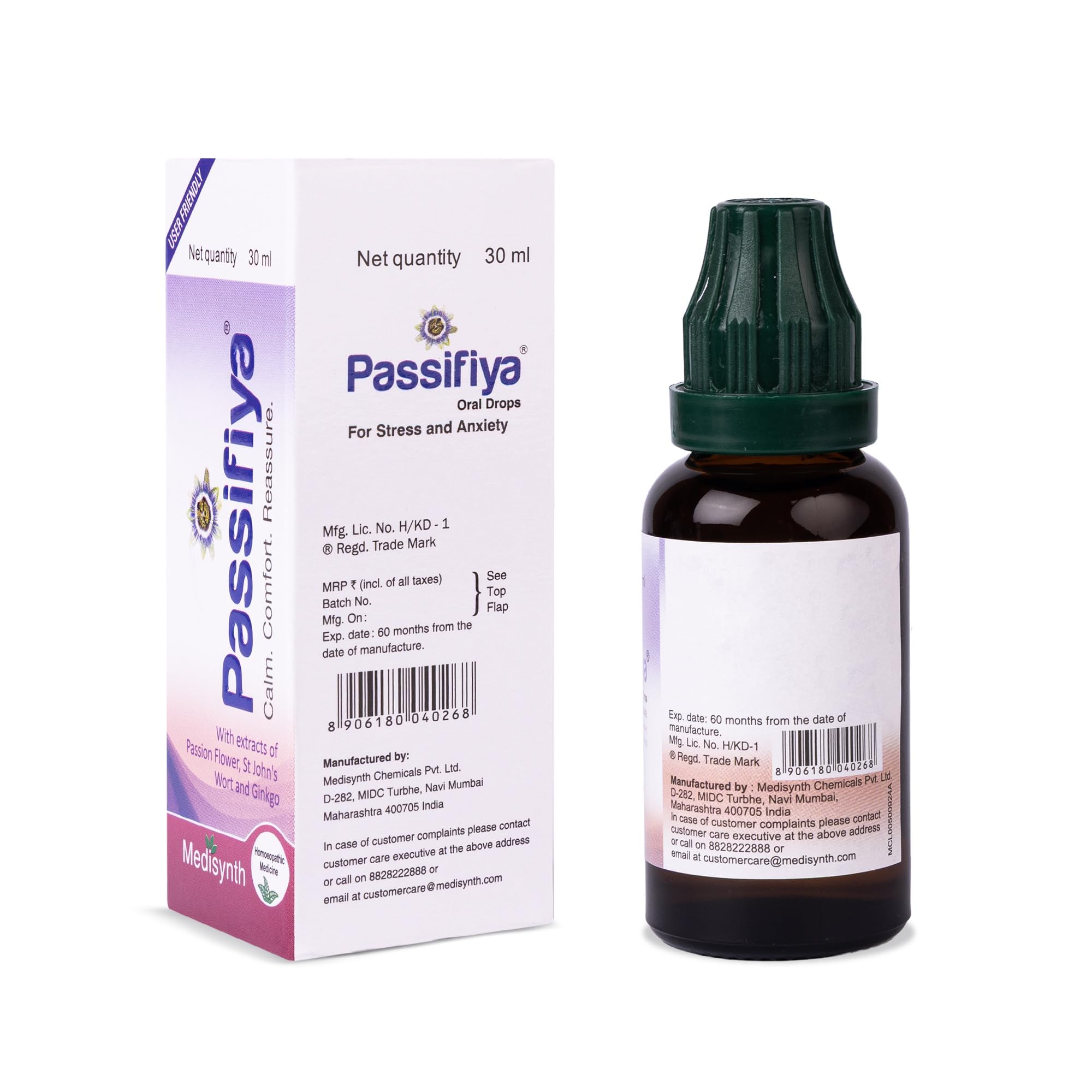 MEDISYNTH Passifiya Oral Drops - (30ml) Pack of 2 | Homeopathic drops | Batch No. 45 | Expiry - April 2031 — Amazon image 2