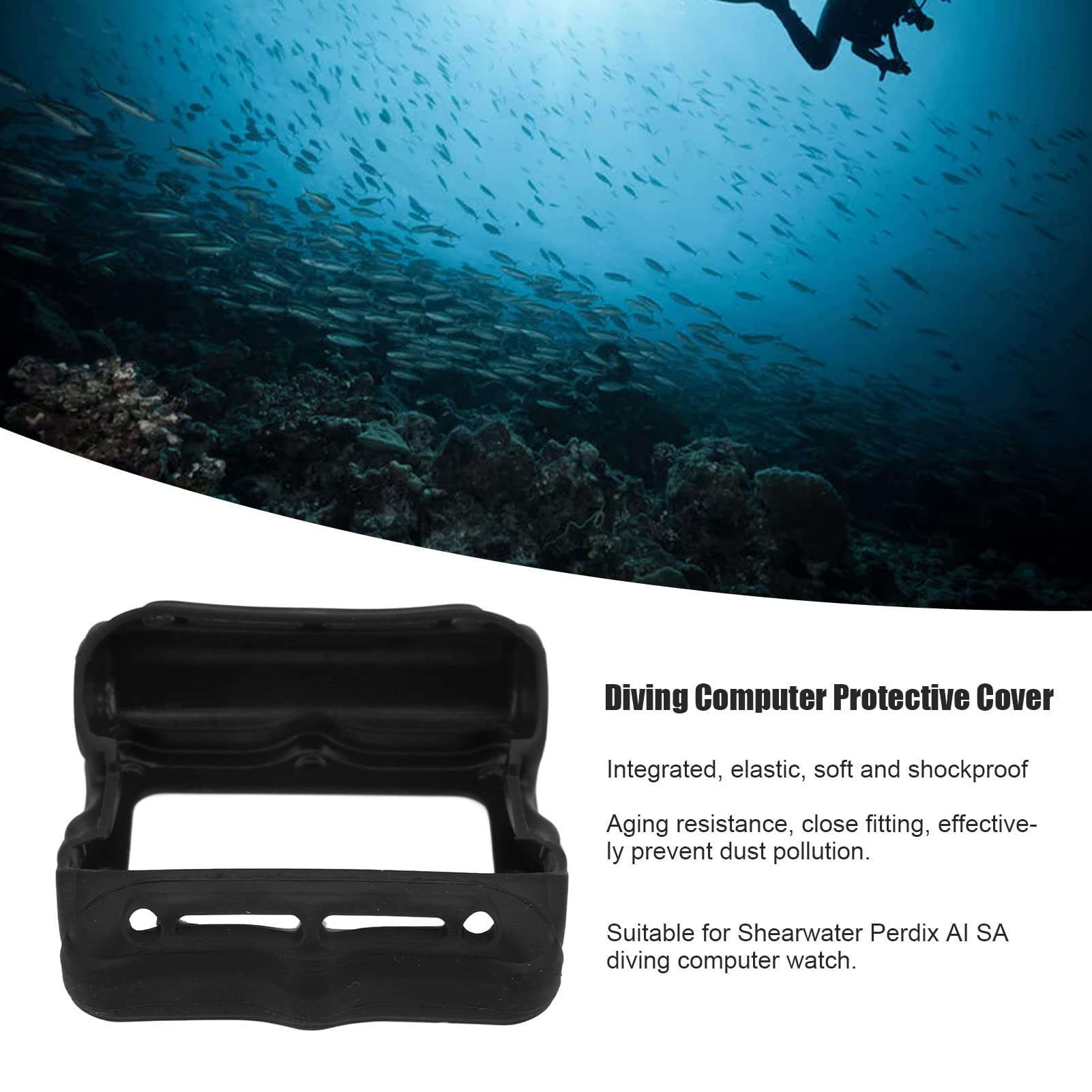 Alomejor Custodia Protettiva per Immersioni Subacquee Custodia Protettiva in Silicone per Computer Subacqueo per Shearwater Perdix