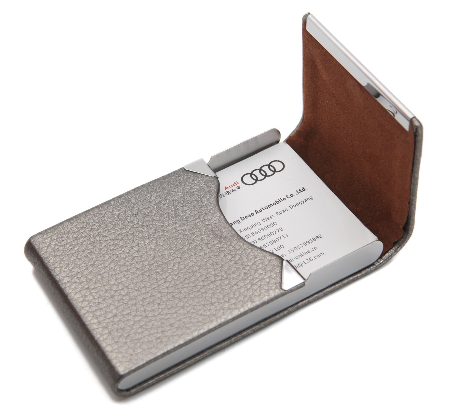 AIDEE Bussiness Name Card Case/Slim Credit ID Card Holder With Magnetic Shut - gray -