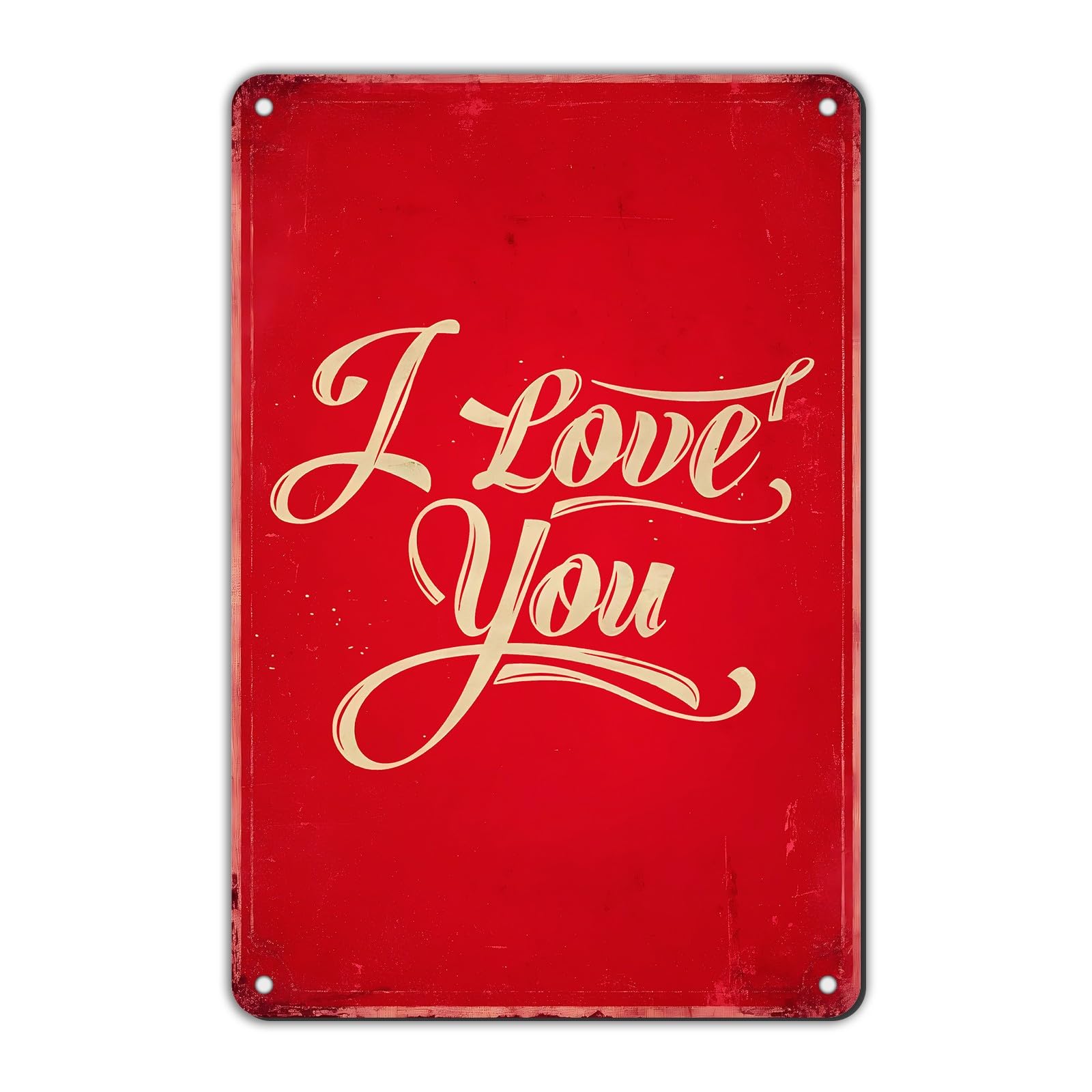 SMAZDFXX Valentine's Day Tin Sign I Love You Vintage Tin Sign ed Metal Tin Signs for Cafes Bars Pubs Shop Wall Decorative Funny Retro Signs for Men Women 5.5"x8"