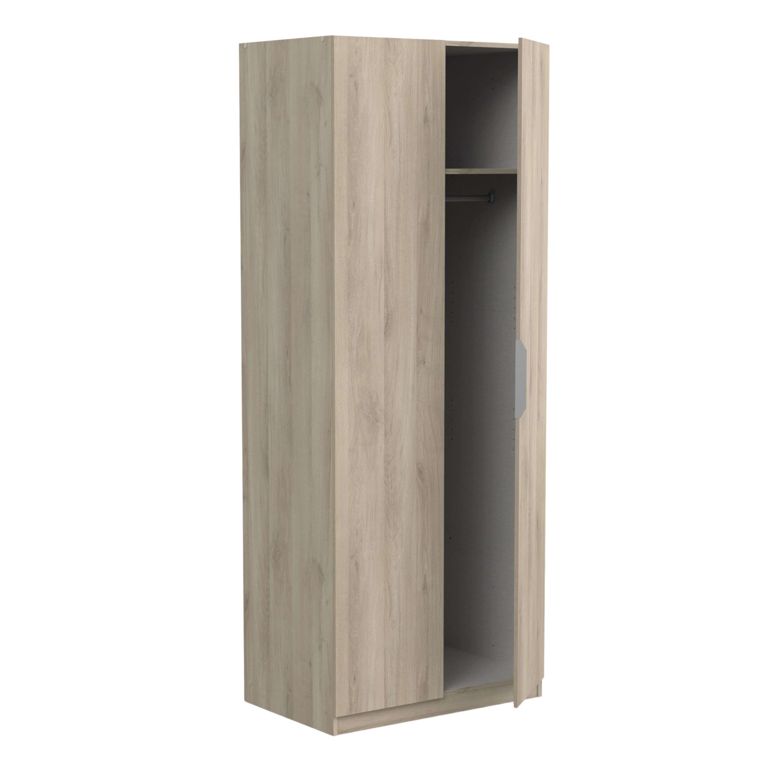 Demeyere 391388 Armadio a 2 Ante 1 Nicchia Moderno, Colore Rovere Kronberg, 79.4 x 51.1 x 203 cm, Legno Ingegnerizzato, Grigio