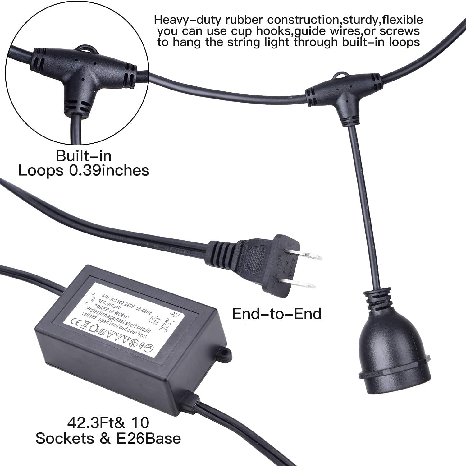 🔥 Hot Deals Rnehon 42Ft Outdoor String Lights, Connectable Patio String Lights with 10 Bulbs & 2 Spare Bulbs, Waterproof Hanging Led Lights for Outdoor, Decorate Patio, Garden, Terrace, Wedding, Party, Christmas Top Rated Rnehon 42Ft Outdoor String Lights, Connectable Patio String Lights with 10 Bulbs & 2 Spare Bulbs, Waterproof Hanging Led Lights for Outdoor, Decorate Patio, Garden, Terrace, Wedding, Party, Christmas